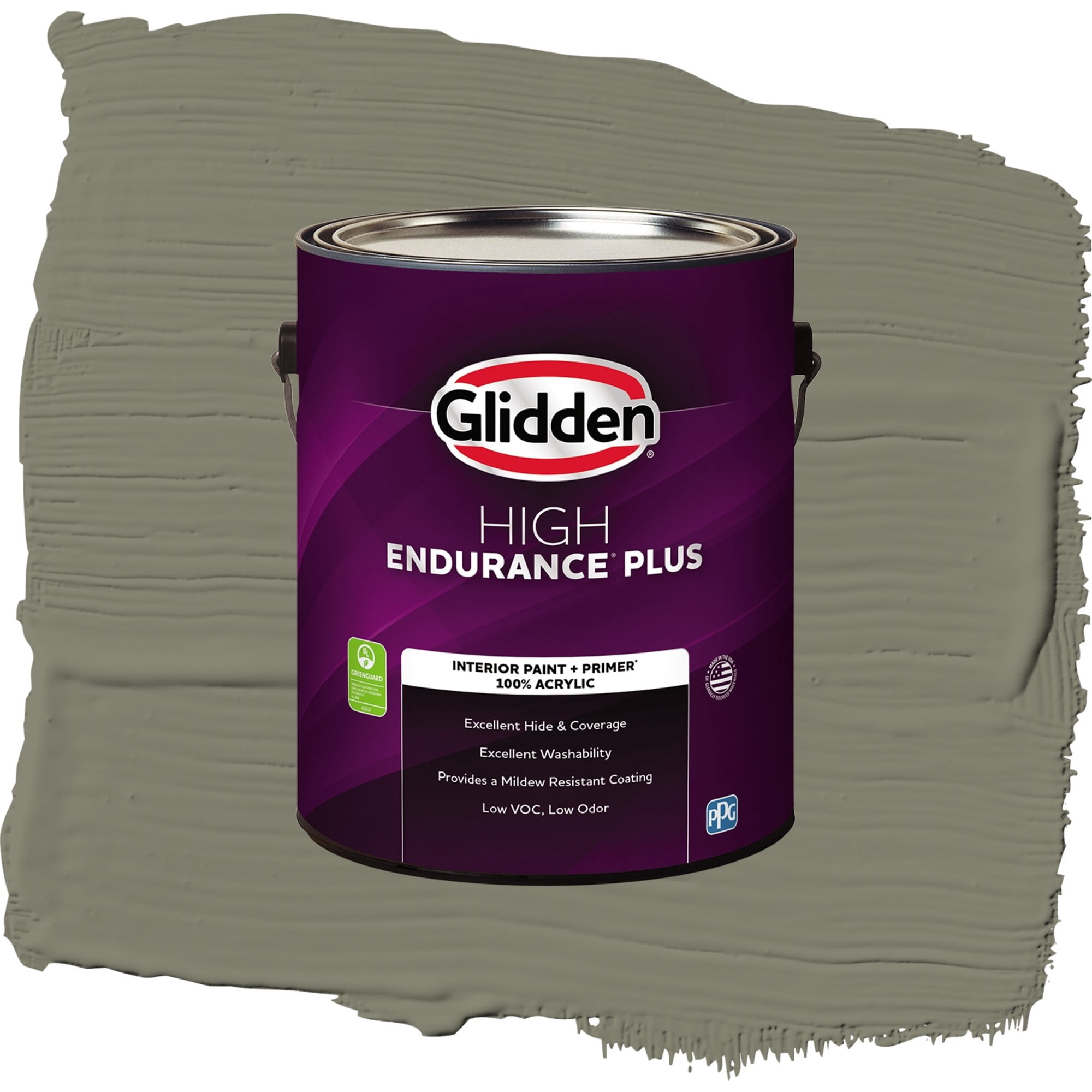 Glidden High Endurance Plus Autumn Gray Eggshell Interior Paint and Primer, 1 Gallon