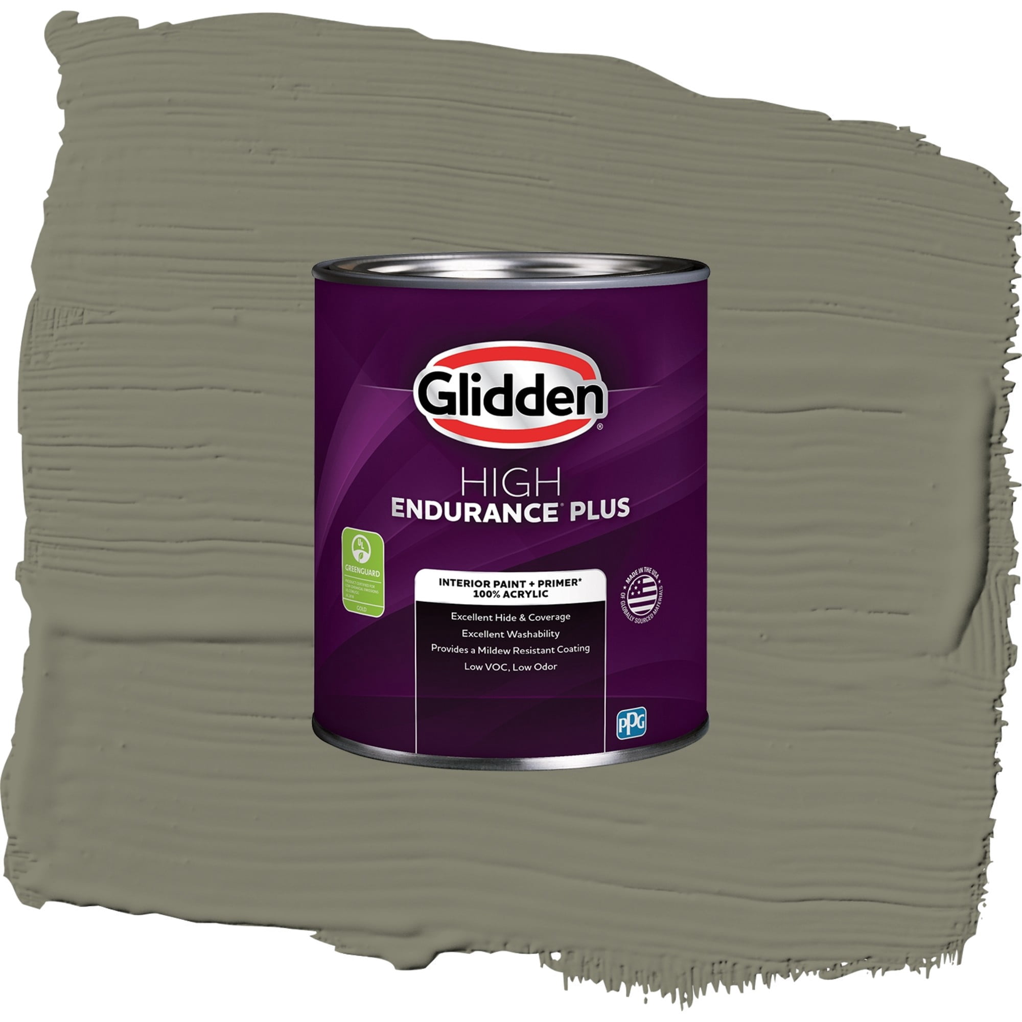 Glidden High Endurance Plus Autumn Gray Eggshell Interior Paint and Primer, 1 Quart