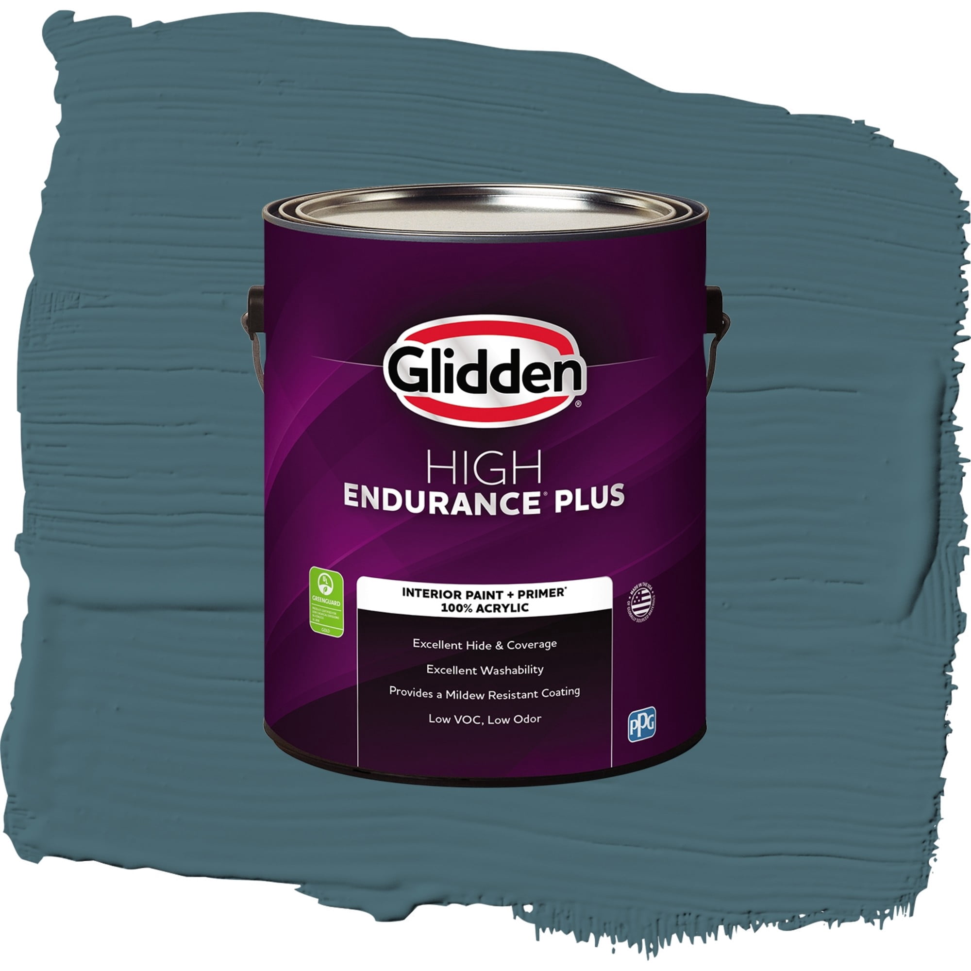 Glidden HEP Azalea Leaf / Blue, Eggshell Interior Paint with Primer, 1 Gallon