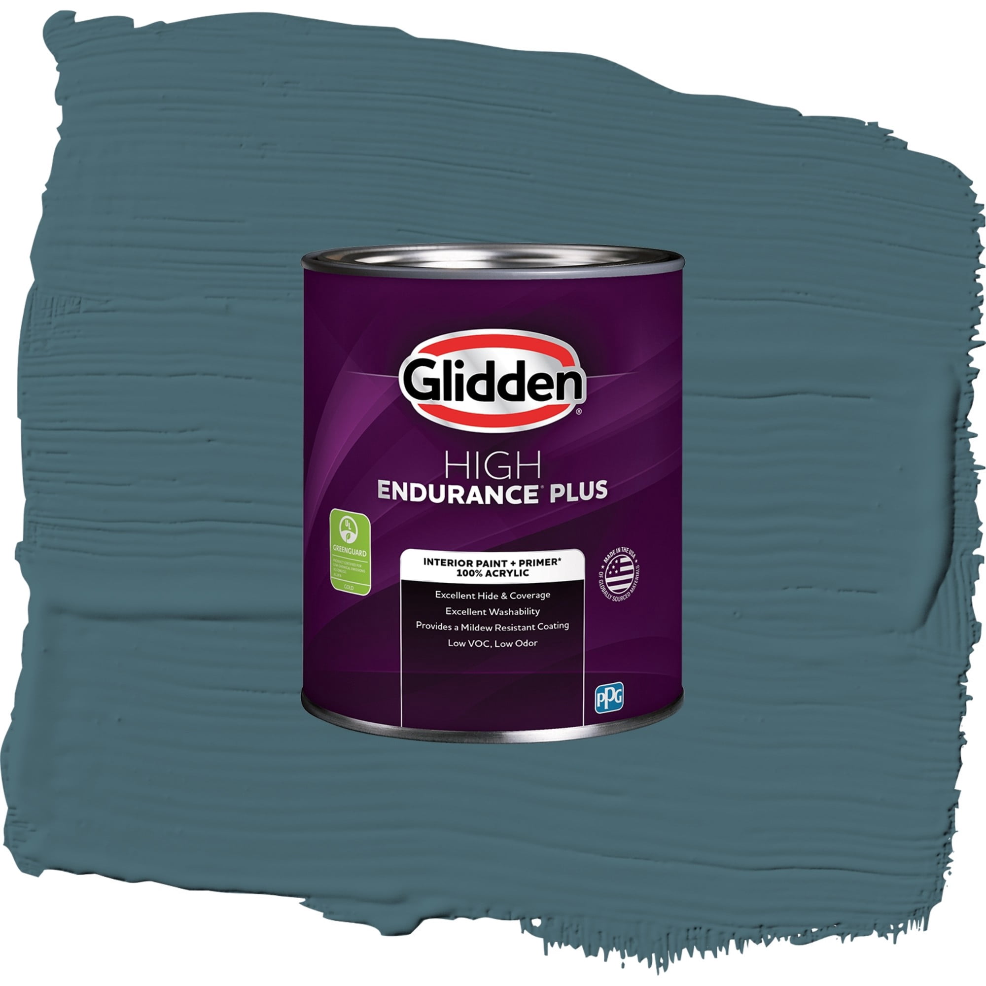 Glidden HEP Azalea Leaf / Blue, Eggshell Interior Paint with Primer, 1 Quart