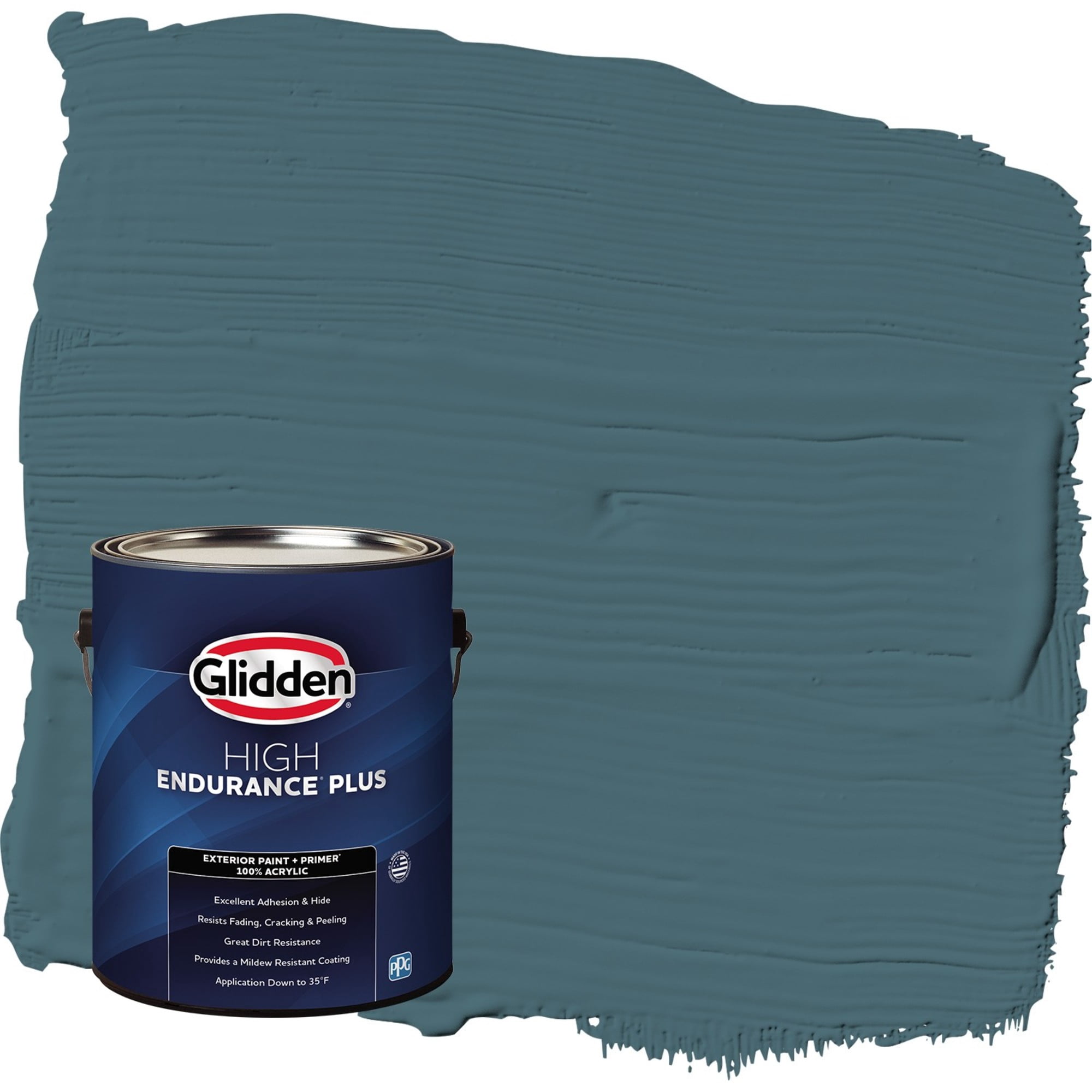 Glidden HEP Azalea Leaf / Blue Satin Exterior Paint with Primer, 1 Gallon