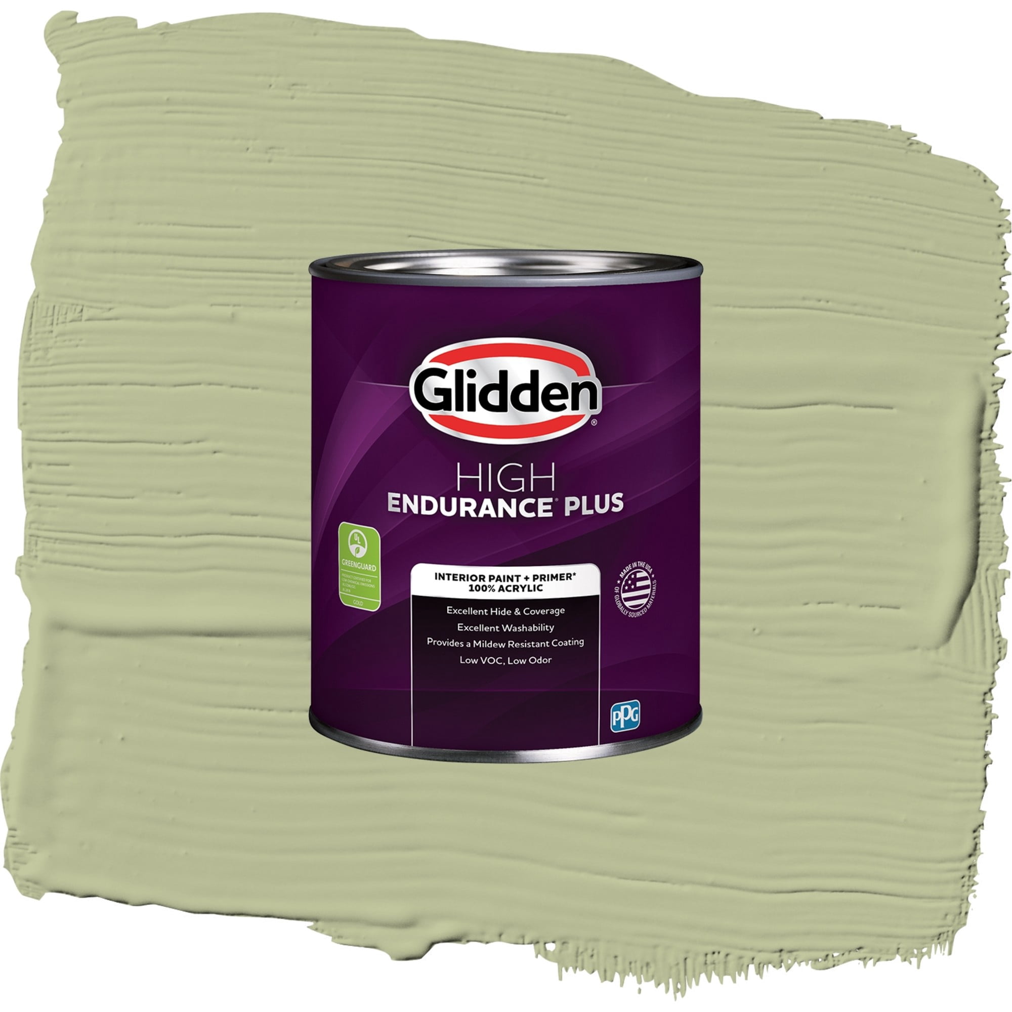 Glidden HEP Bahia Grass / Green, Eggshell Interior Paint with Primer, 1 Quart
