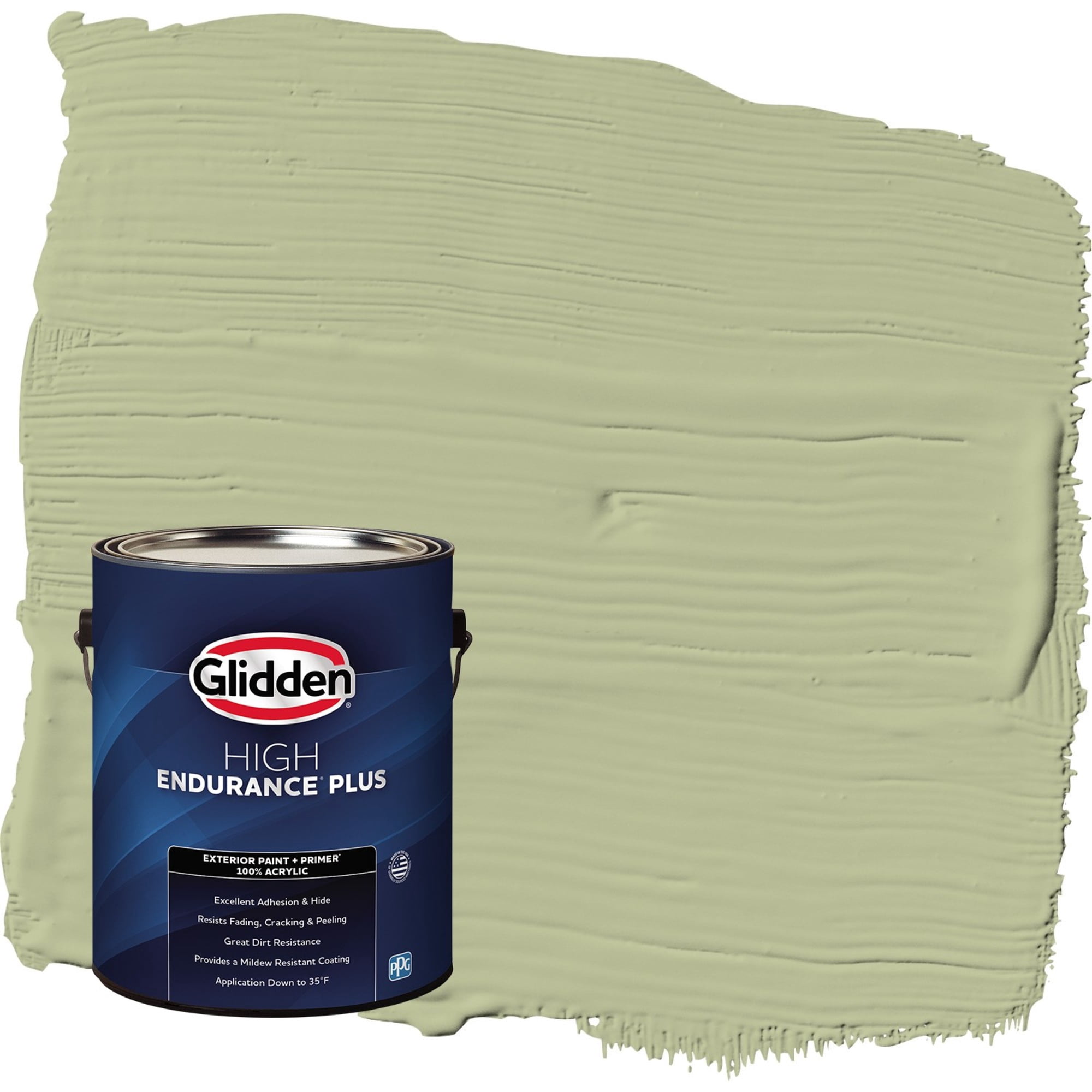 Glidden HEP Bahia Grass / Green Satin Exterior Paint with Primer, 1 Gallon