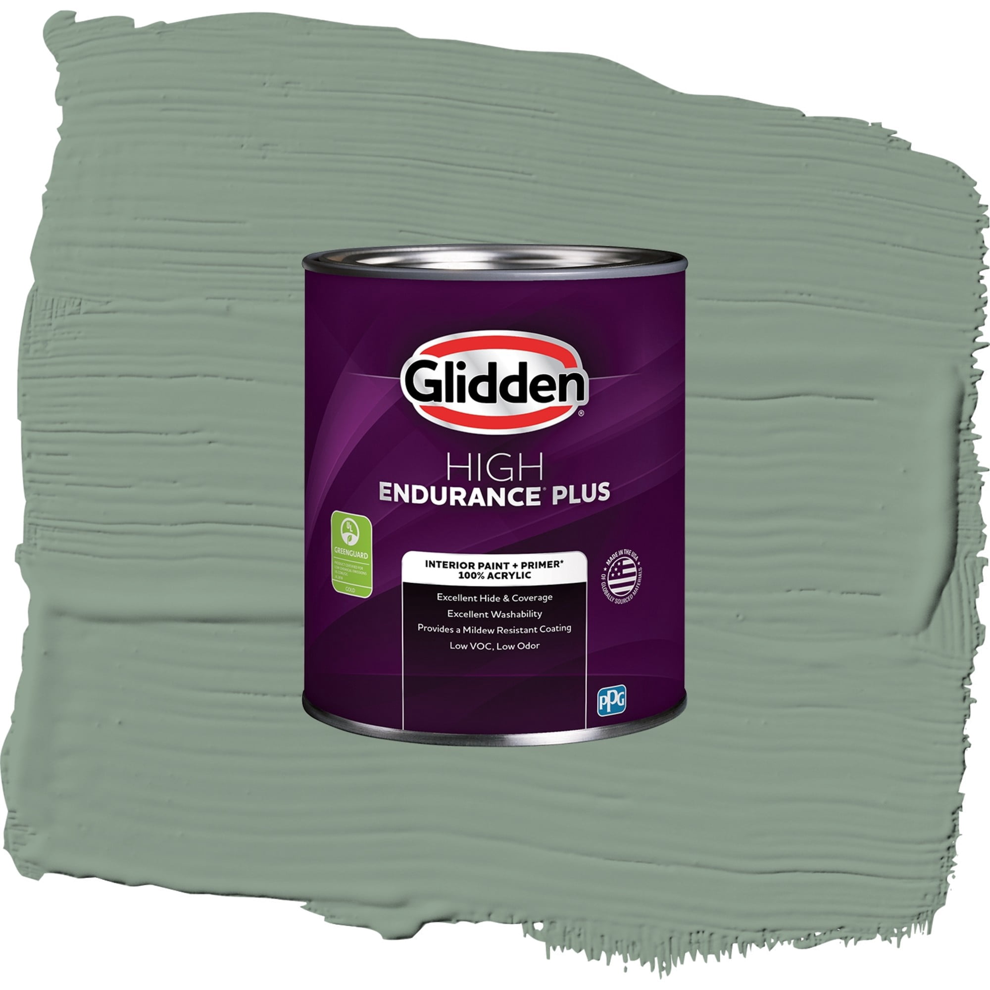 Glidden HEP Birch Forest / Green, Eggshell Interior Paint with Primer, 1 Quart