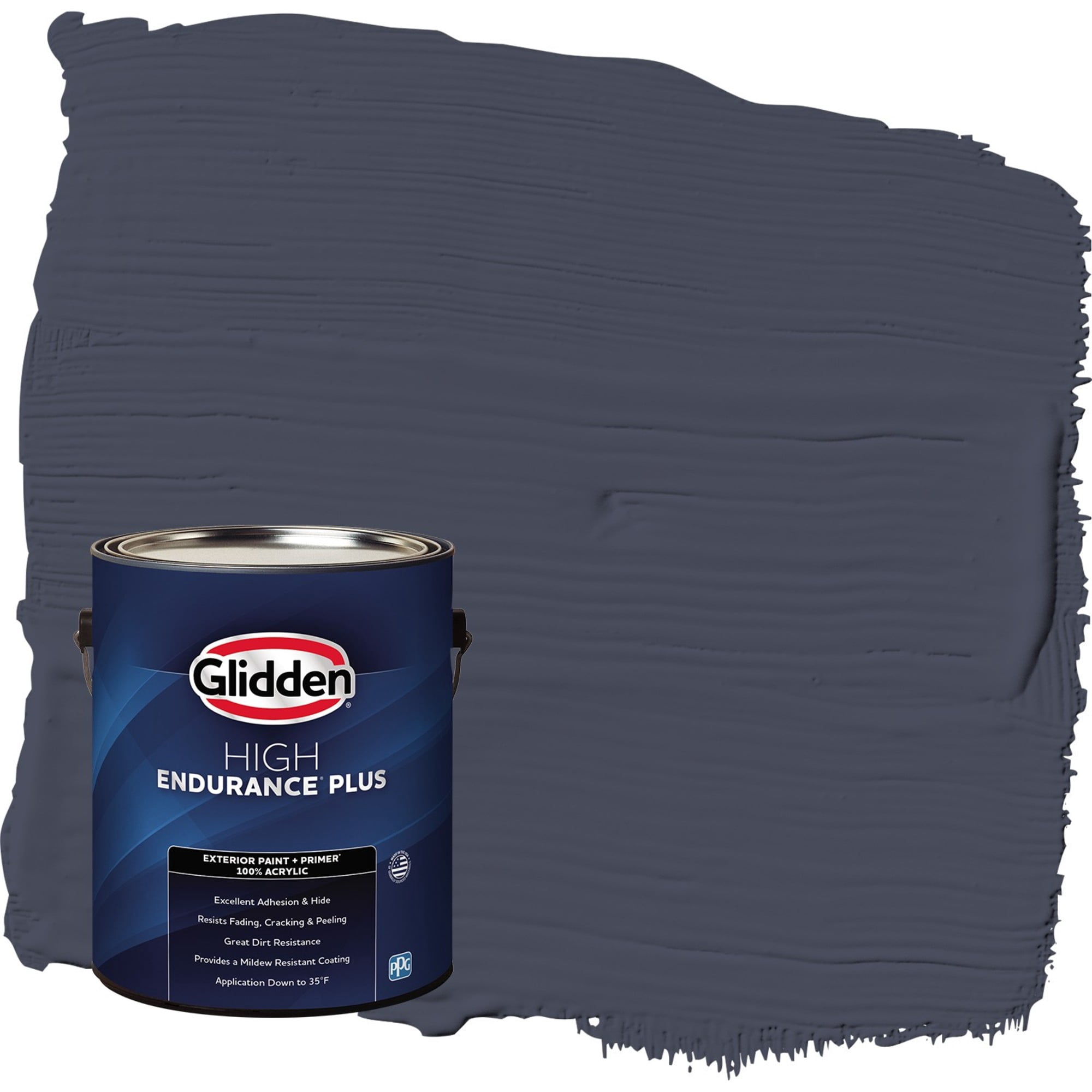 Glidden HEP Black Flame / Purple Flat Exterior Paint with Primer, 1 Gallon