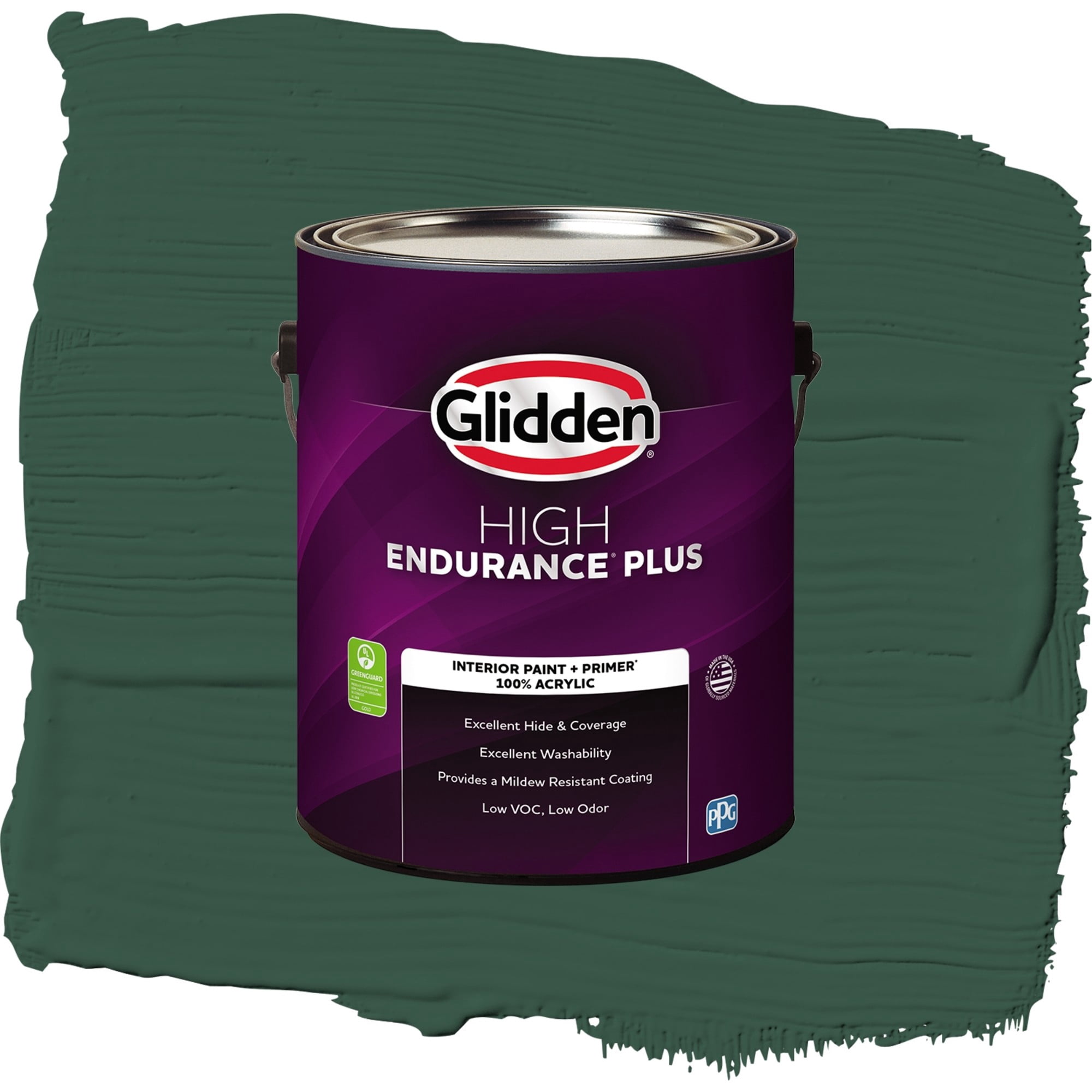 Glidden High Endurance Plus Black Spruce Semi Gloss Interior Paint and Primer, 1 Gallon