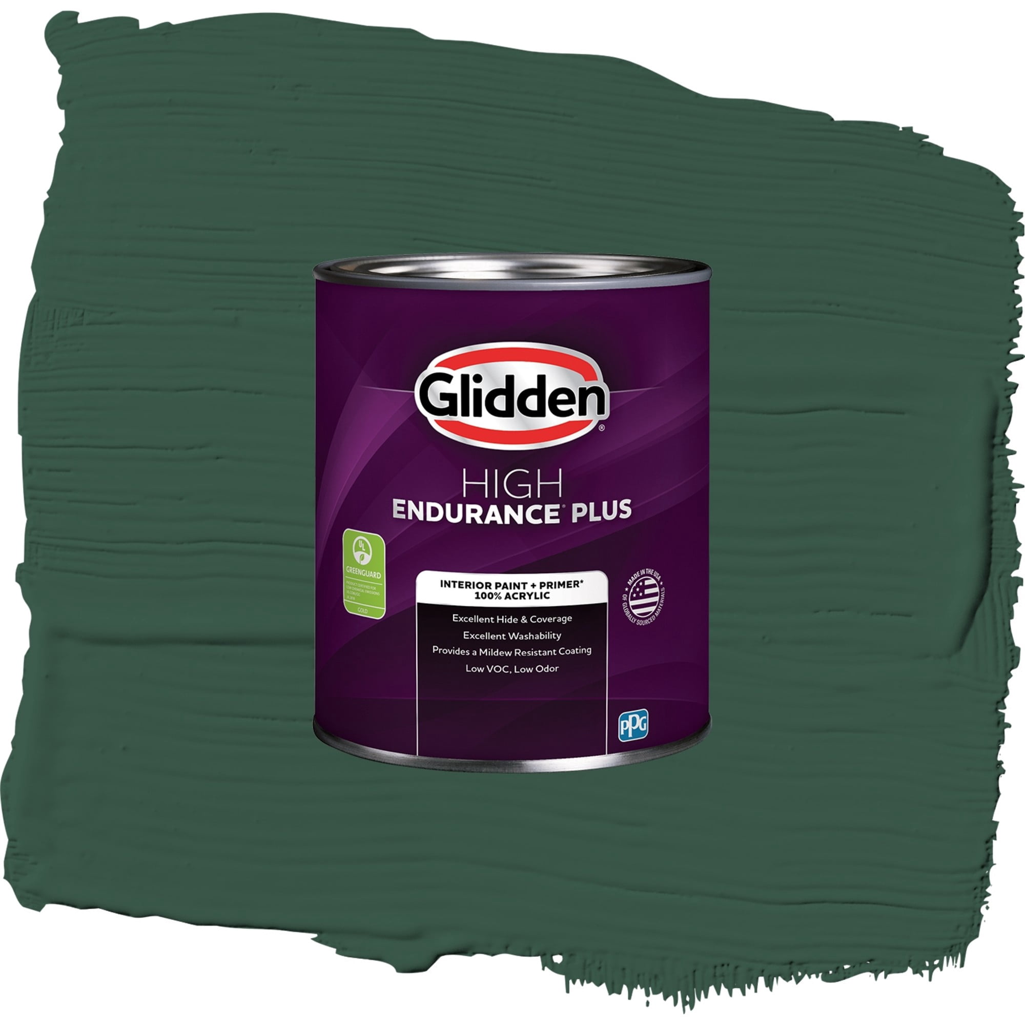 Glidden High Endurance Plus Black Spruce Semi Gloss Interior Paint and Primer, 1 Quart