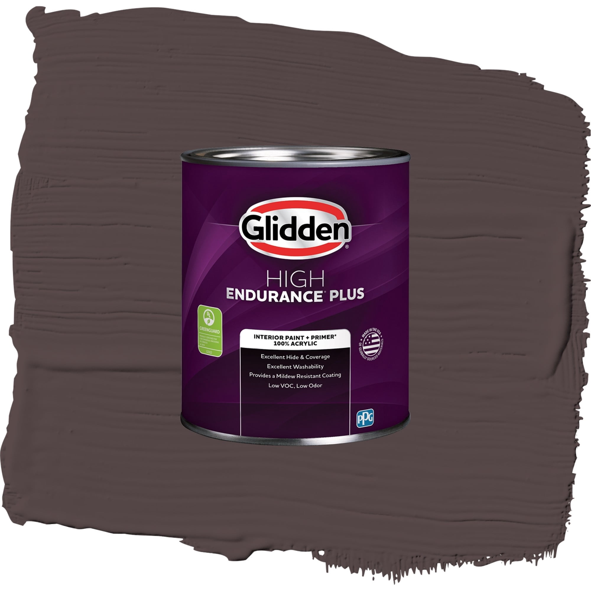 Glidden High Endurance Plus Black Walnut Flat Interior Paint and Primer, 1 Quart