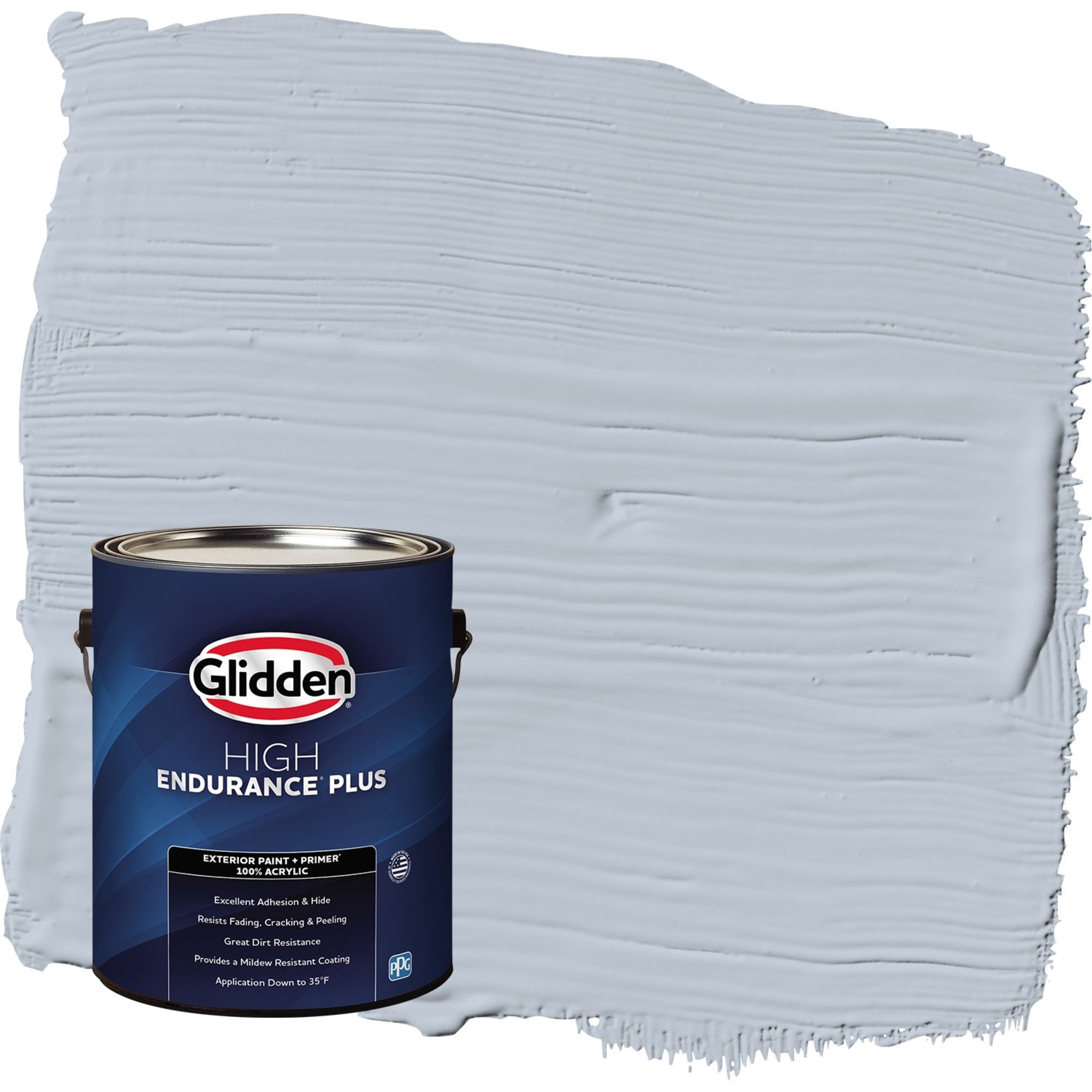 Glidden HEP Blue Dolphin / Blue Satin Exterior Paint with Primer, 1 Gallon