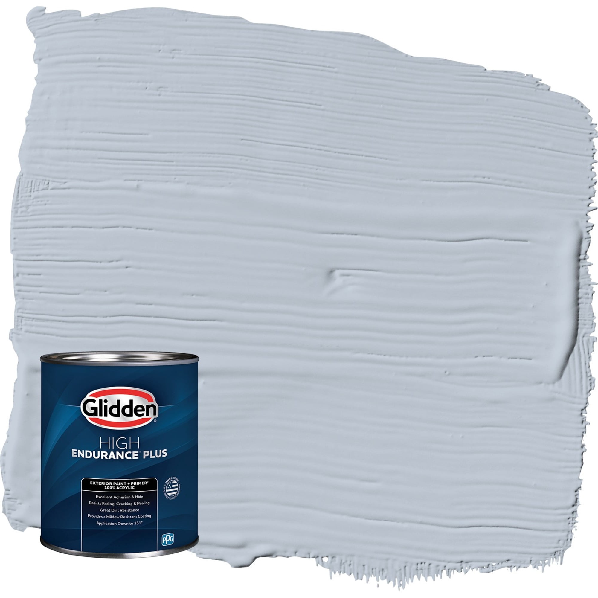 Glidden HEP Blue Dolphin / Blue Satin Exterior Paint with Primer, 1 Quart