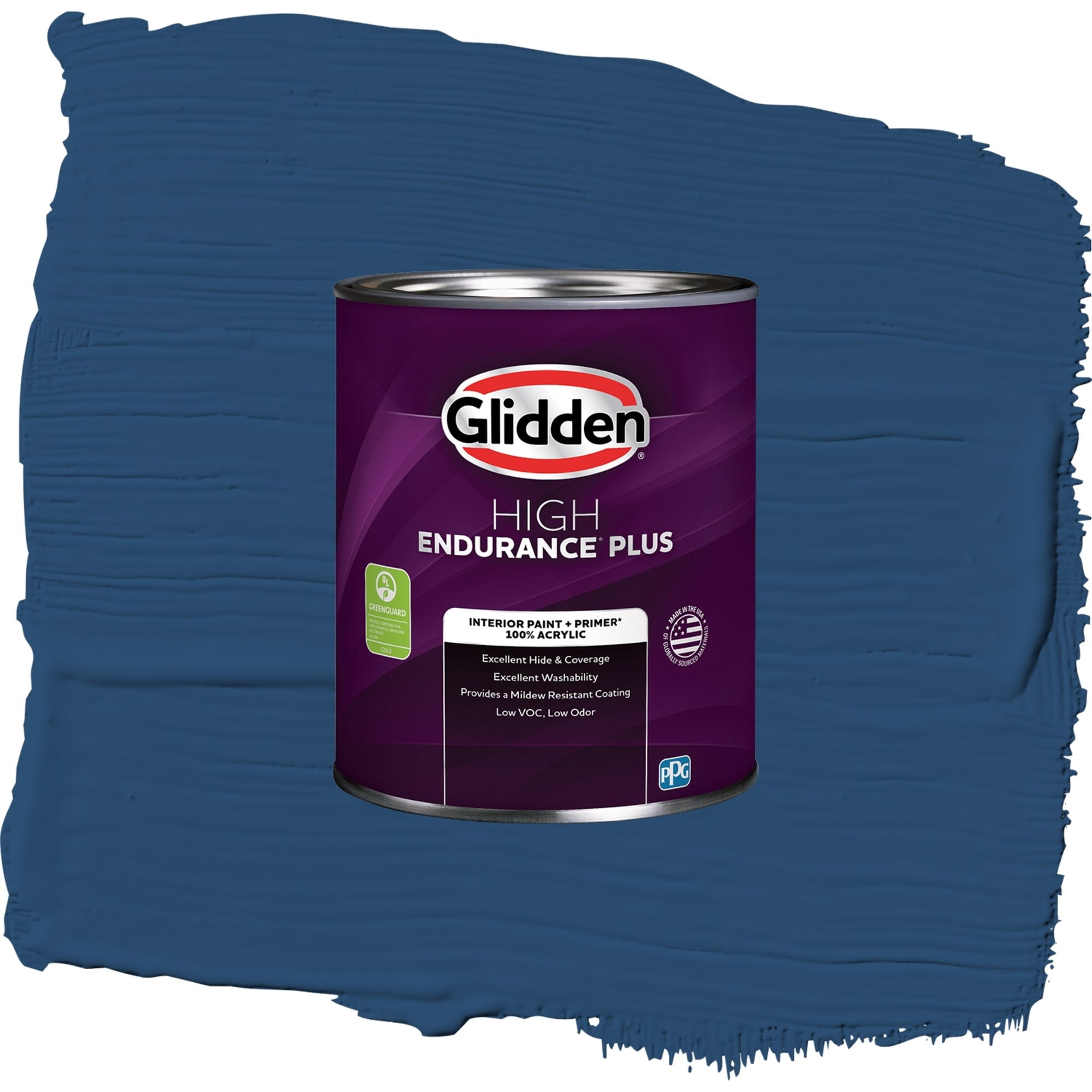 Glidden High Endurance Plus Blue Tang Flat Interior Paint and Primer, 1 Quart