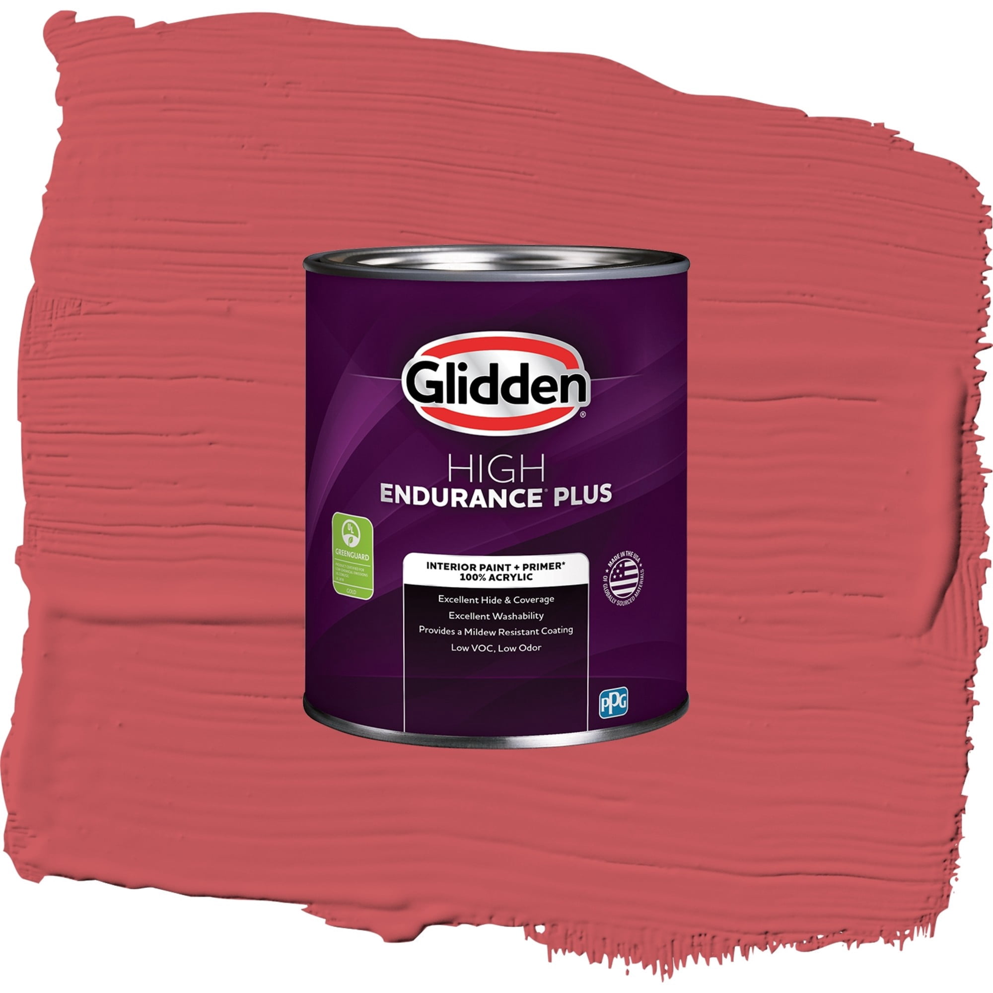 Glidden High Endurance Plus Bonfire Flat Interior Paint and Primer, 1 Quart