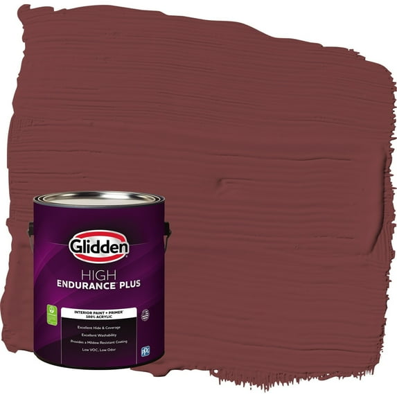 Glidden HEP Bordeaux / Red Eggshell Interior Paint with Primer, 1 Gallon