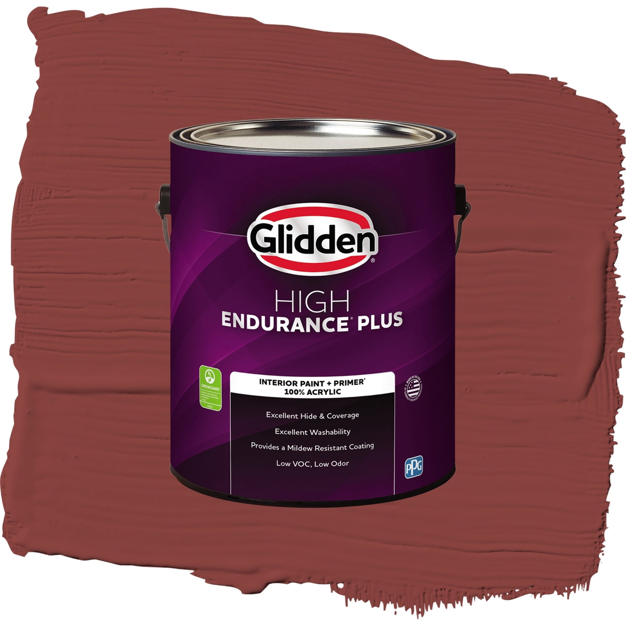 Glidden HEP Brick Dust / Red, Flat Interior Paint with Primer, 1 Gallon