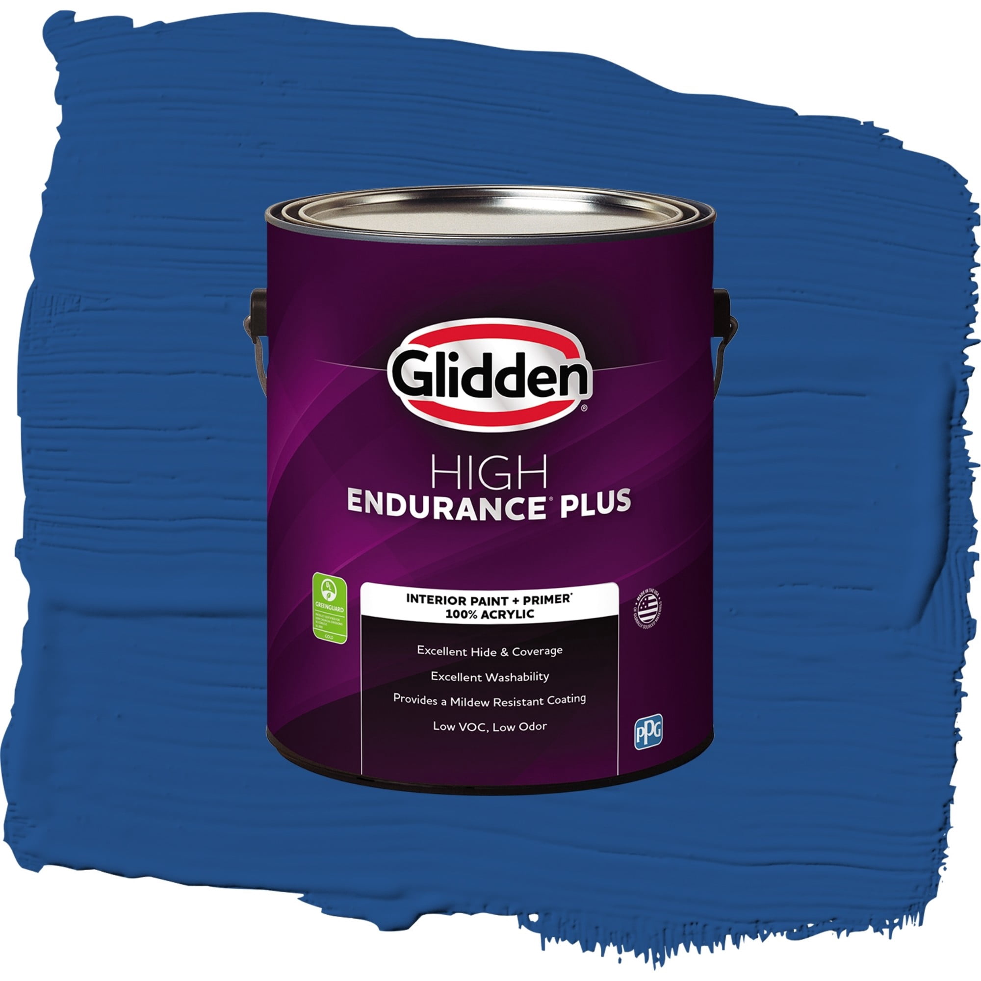 Glidden HEP Brilliant Blue / Blue, Eggshell Interior Paint with Primer, 1 Gallon