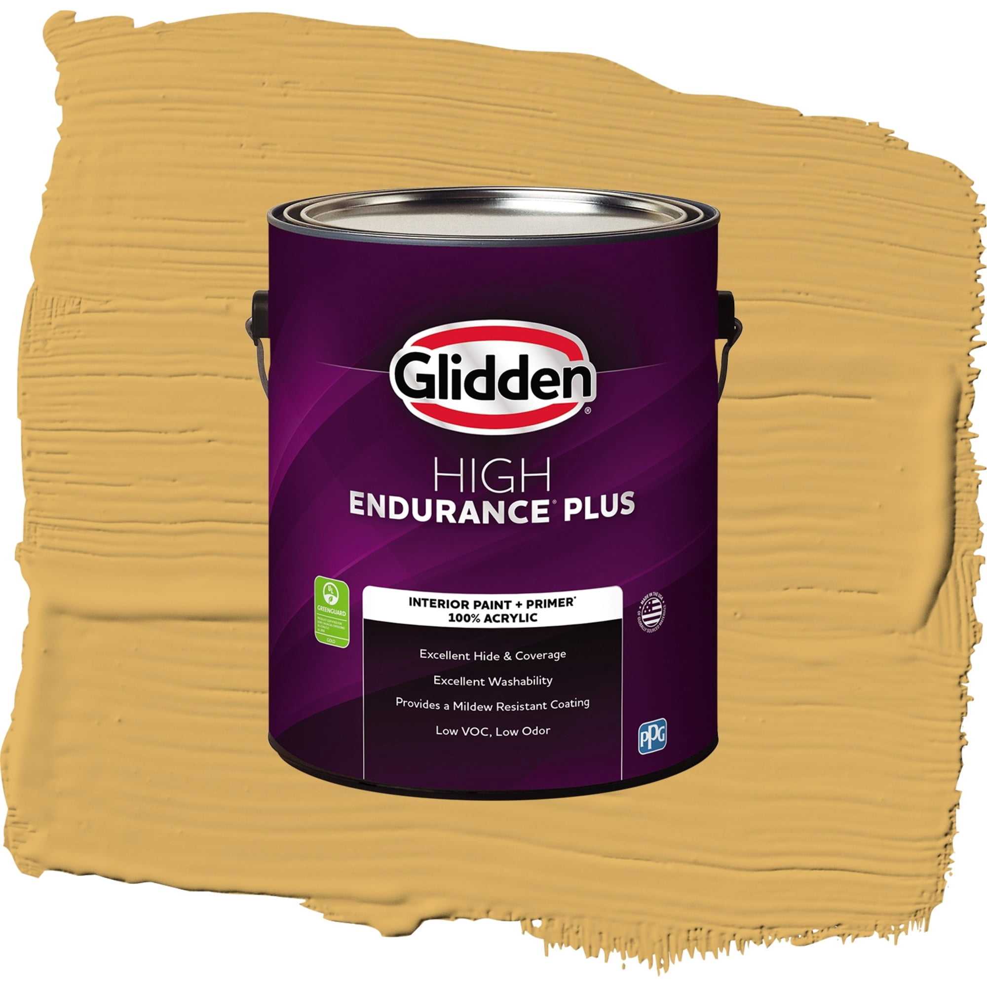 Glidden HEP Butterscotch Bliss / Yellow, Eggshell Interior Paint with Primer, 1 Gallon