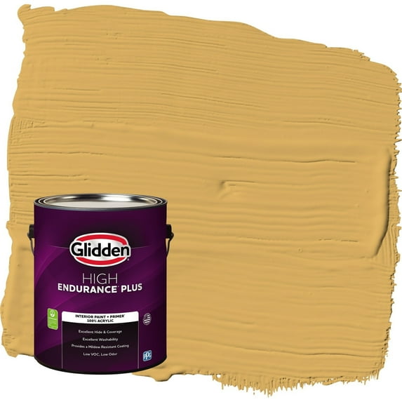 Glidden HEP Butterscotch Bliss / Yellow Eggshell Interior Paint with Primer, 1 Gallon