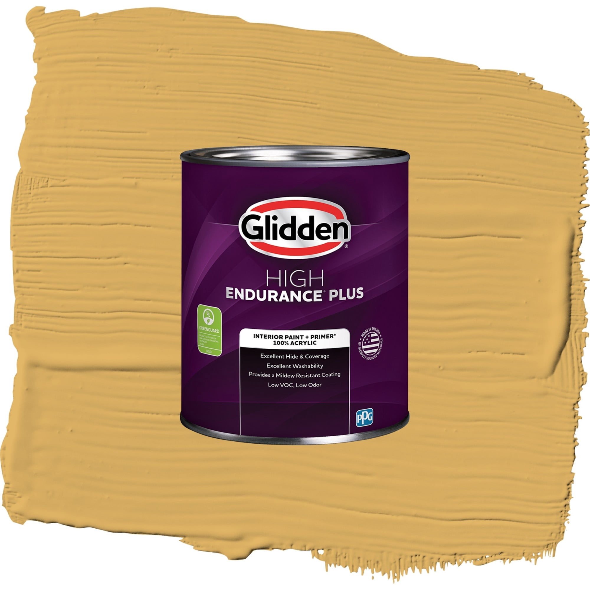 Glidden HEP Butterscotch Bliss / Yellow, Eggshell Interior Paint with Primer, 1 Quart