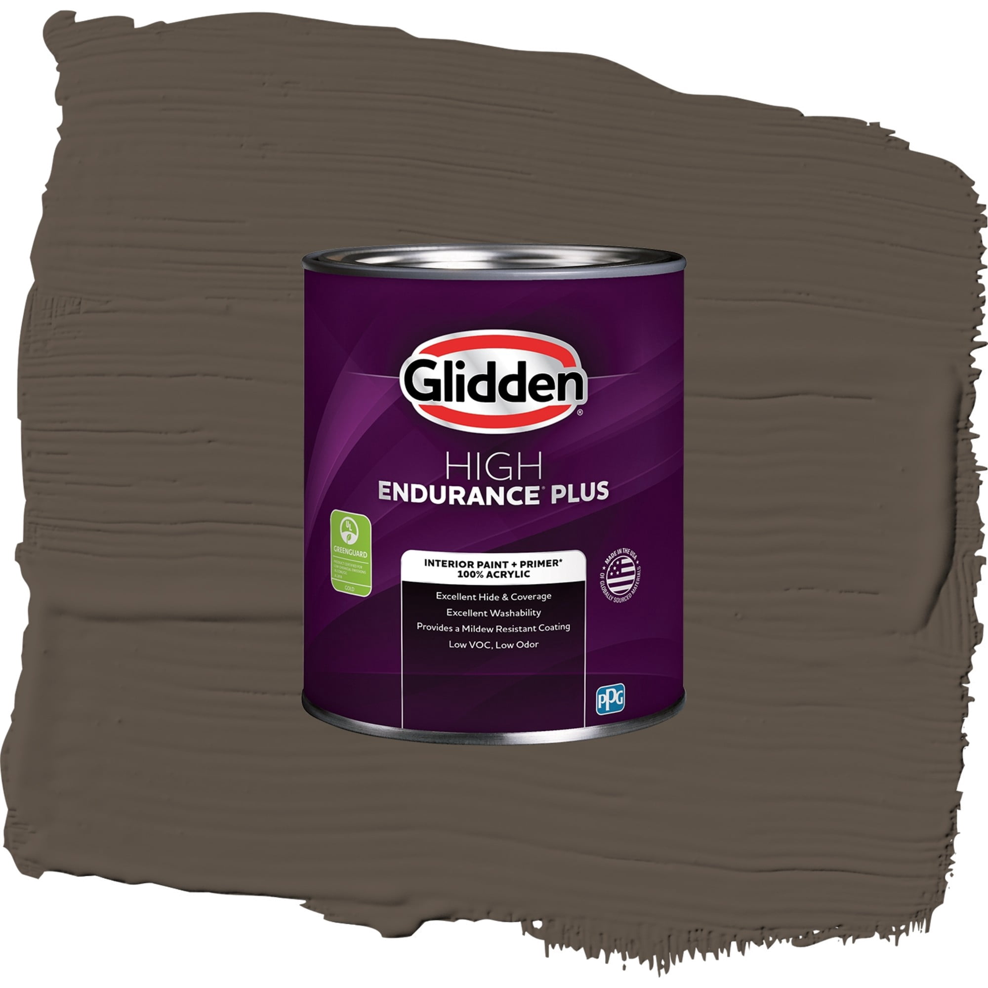 Glidden HEP Cabin Fever / Brown, Eggshell Interior Paint with Primer, 1 Quart