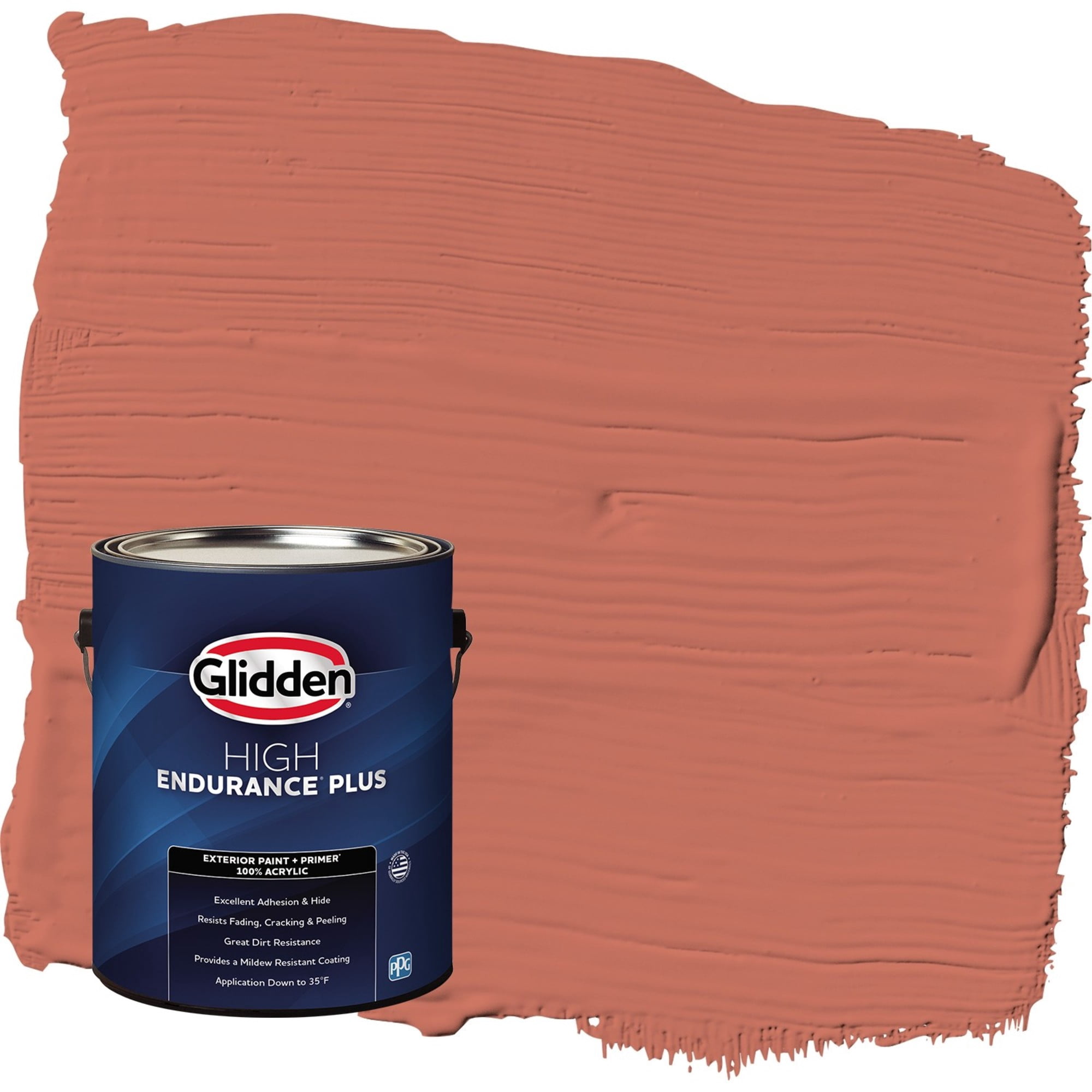 Glidden HEP Cajun Spice / Orange Flat Exterior Paint with Primer, 1 Gallon