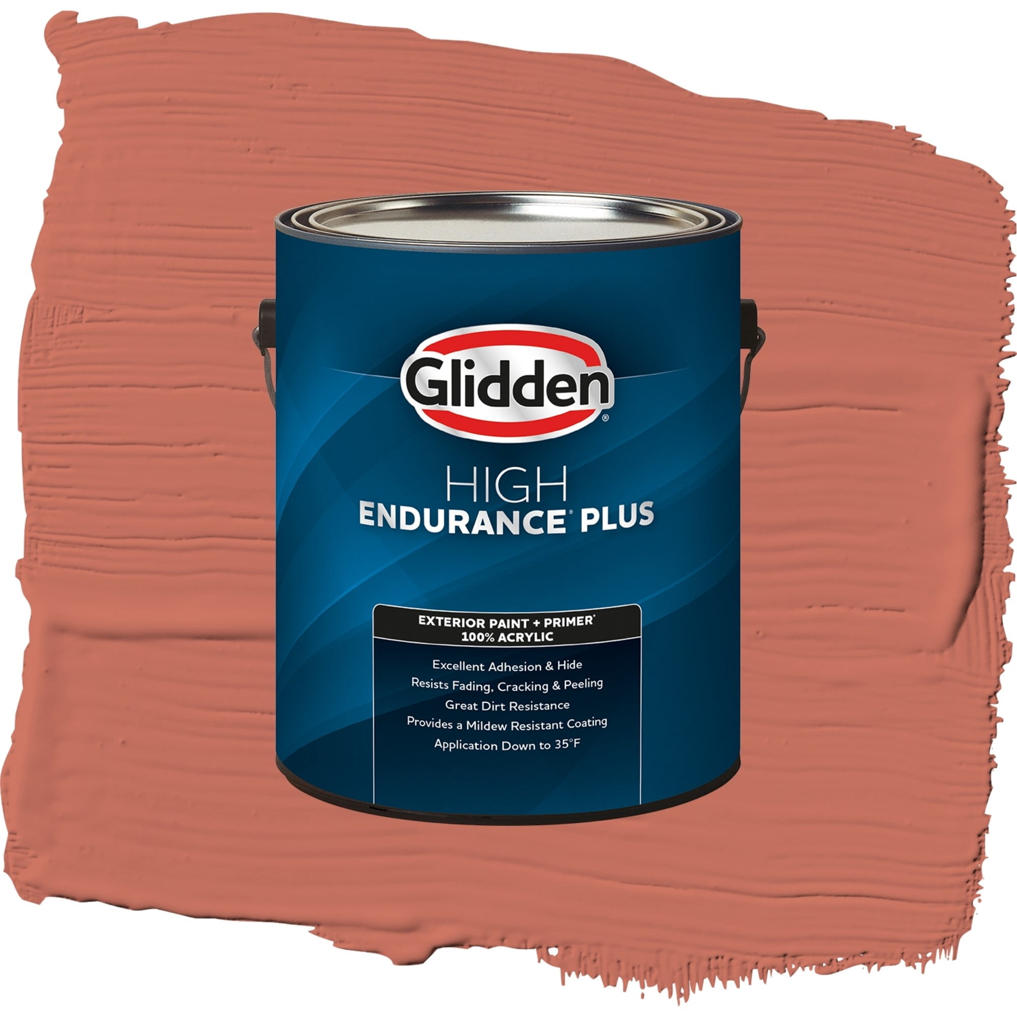 Glidden High Endurance Plus Cajun Spice Satin Exterior Paint and Primer, 1 Gallon