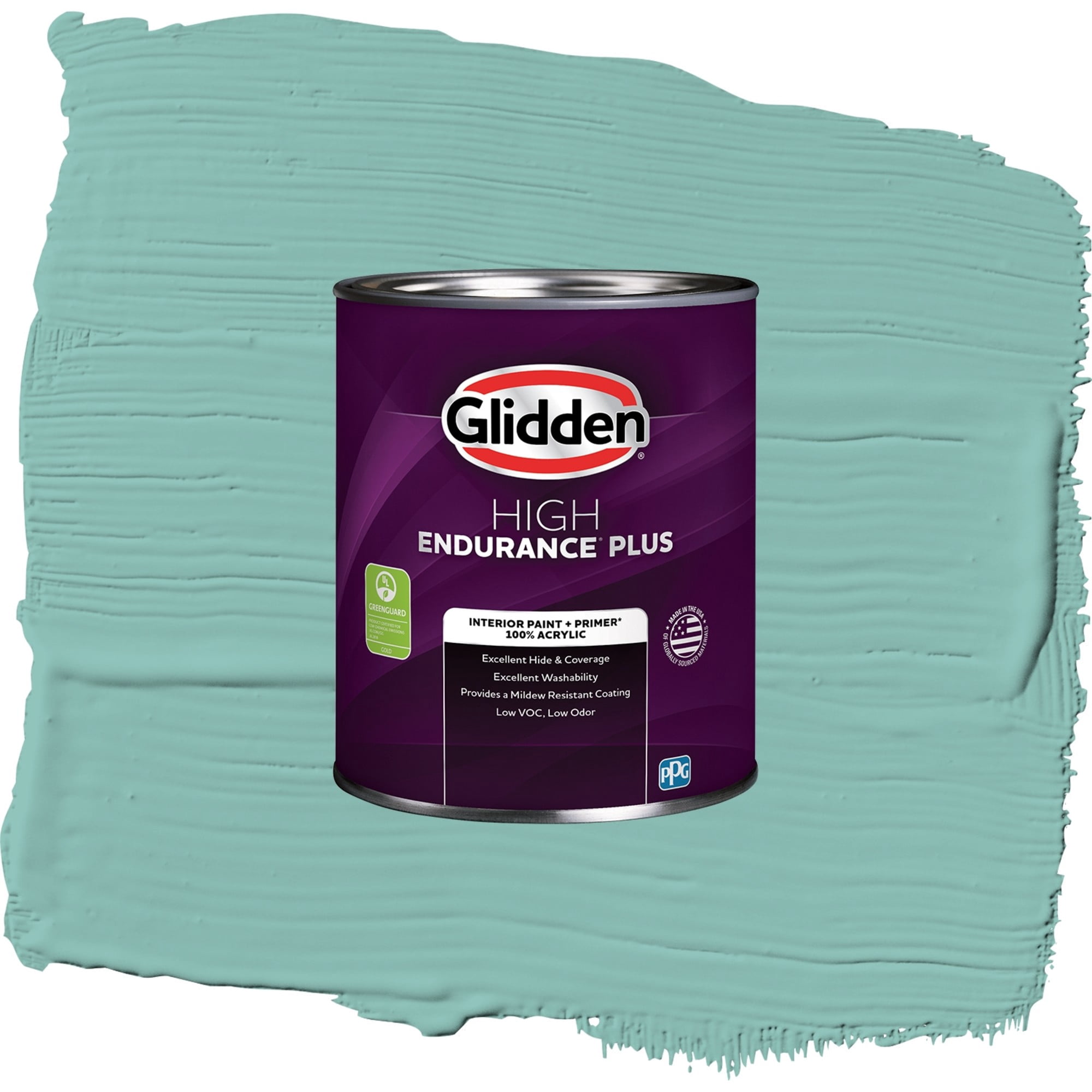 Glidden High Endurance Plus Caribbean Green Eggshell Interior Paint and Primer, 1 Quart
