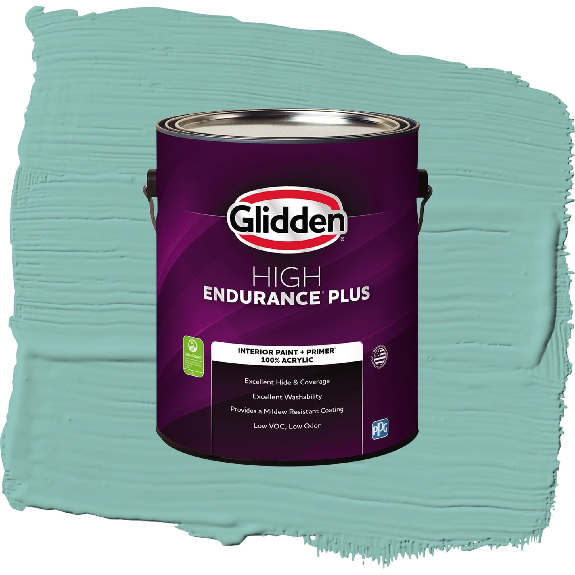 Glidden High Endurance Plus Caribbean Green Semi Gloss Interior Paint and Primer, 1 Gallon