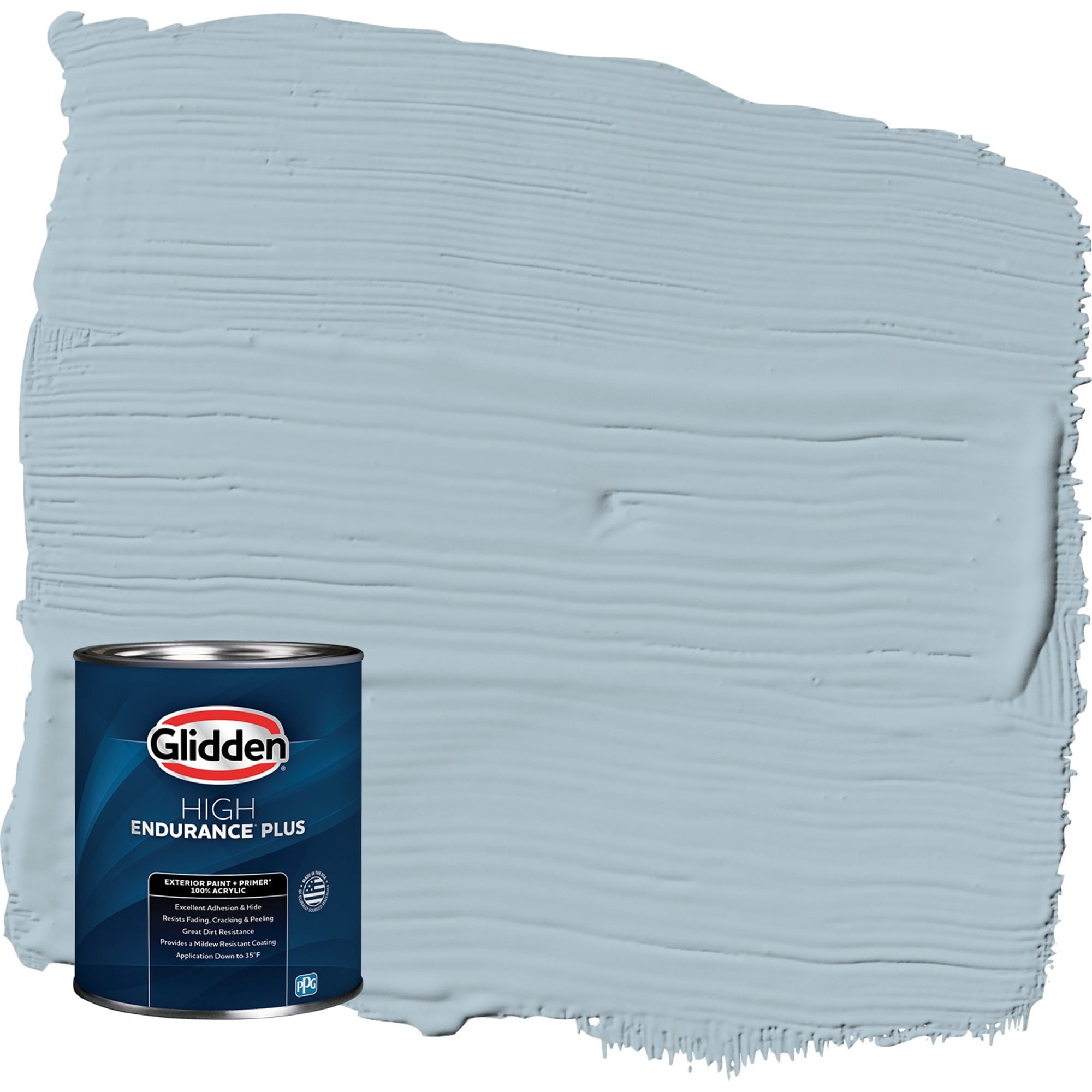 Glidden HEP Chambray / Blue Satin Exterior Paint with Primer, 1 Quart