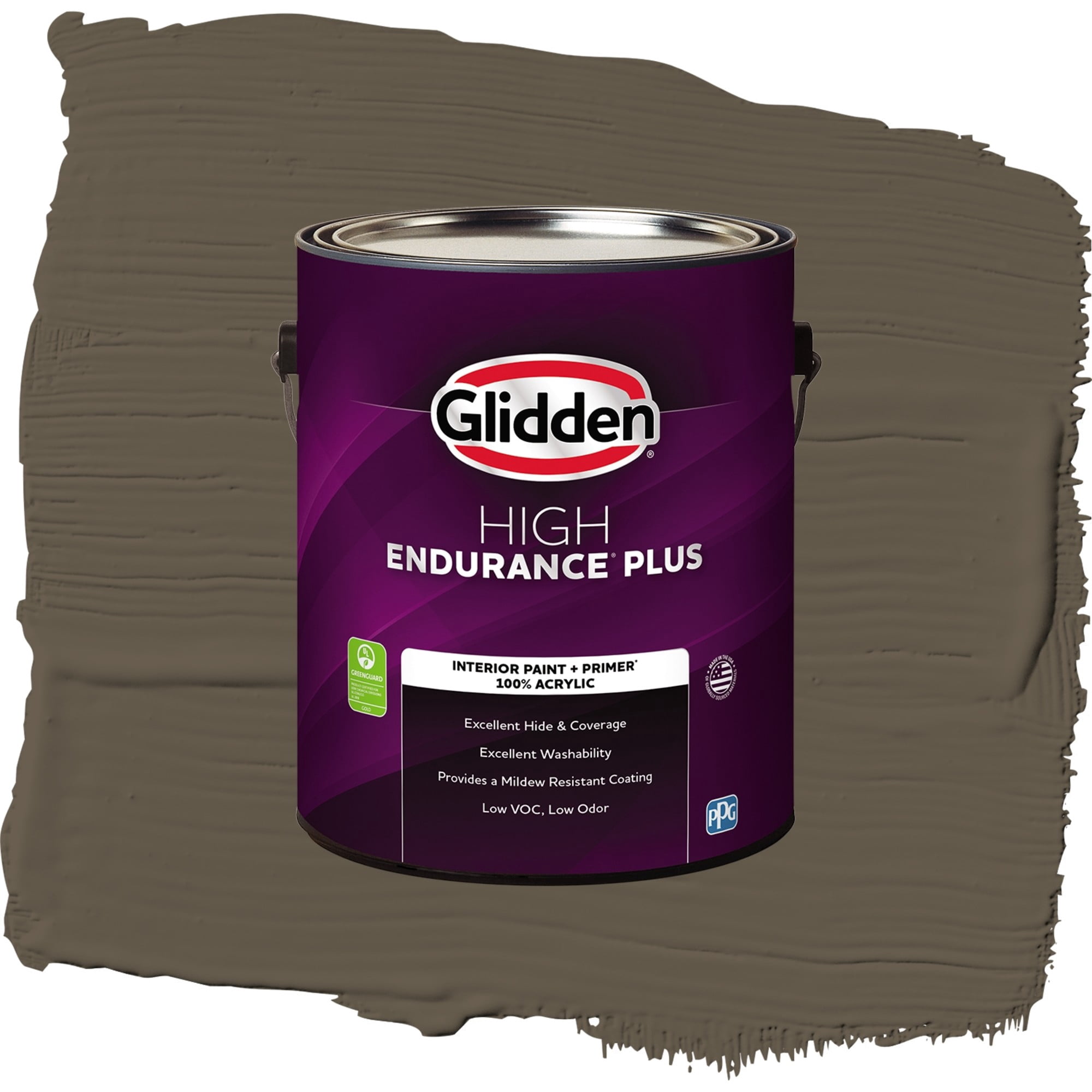 Glidden High Endurance Plus Chocolate Lab Flat Interior Paint and Primer, 1 Gallon