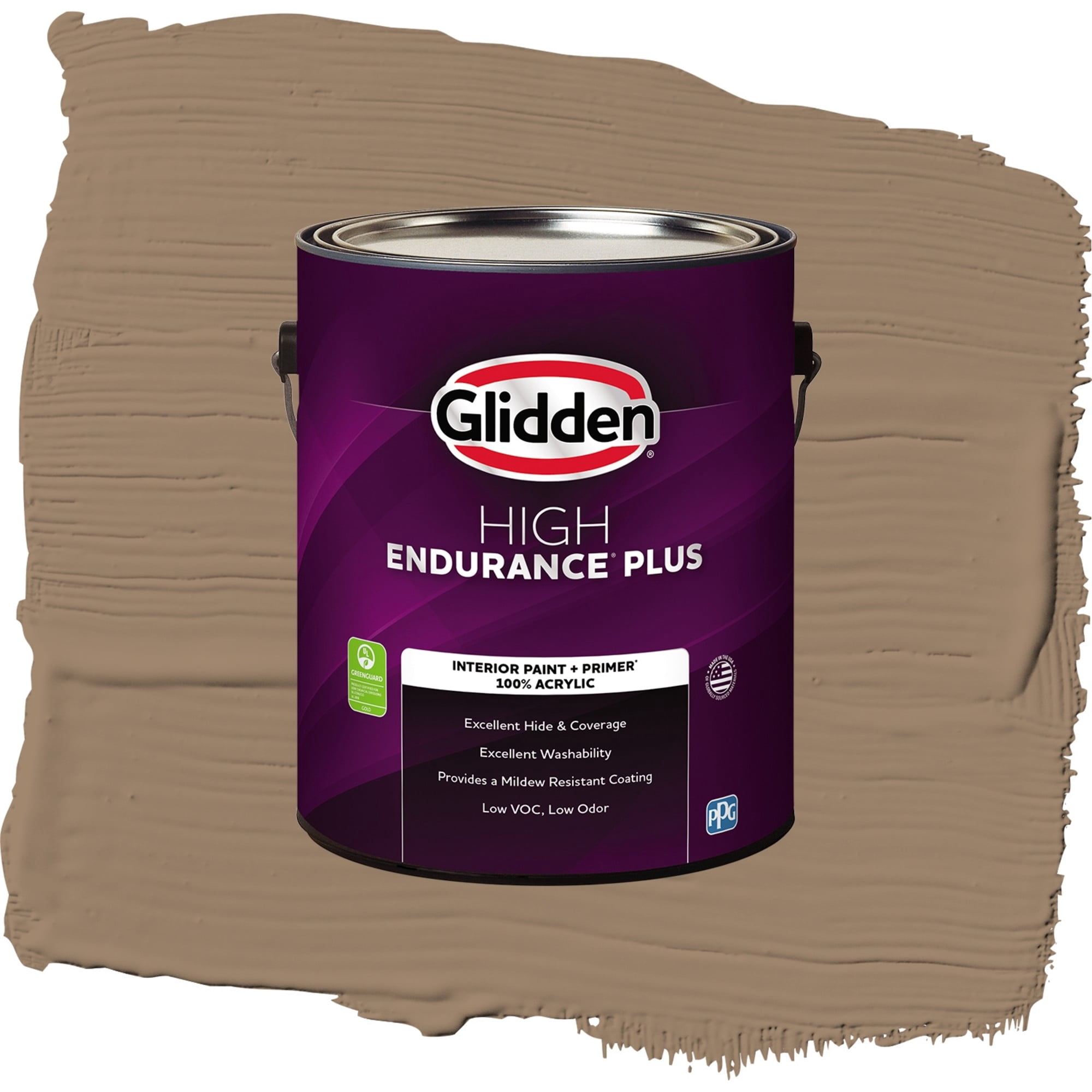 Glidden High Endurance Plus Chocolate Moment Eggshell Interior Paint and Primer, 1 Gallon