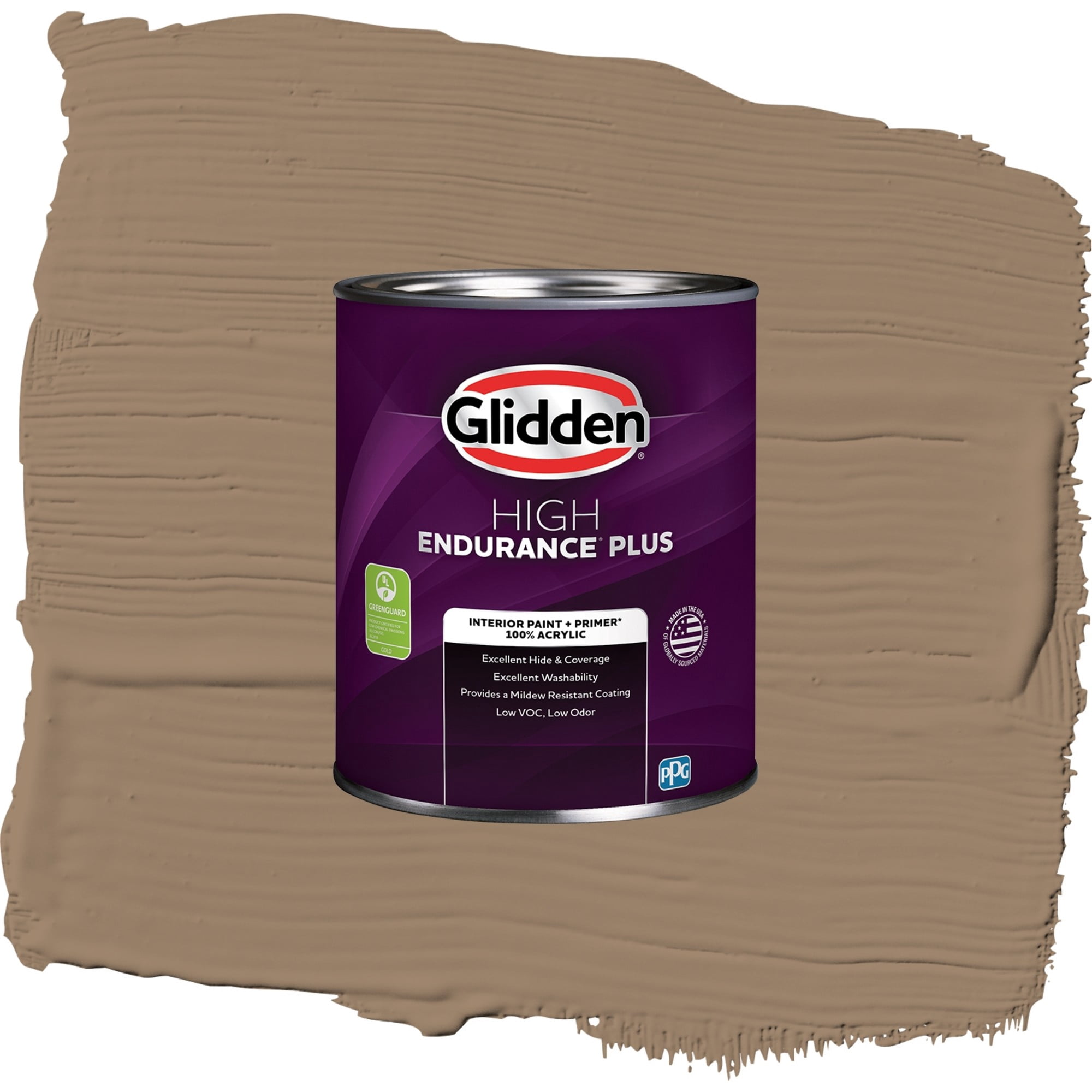 Glidden High Endurance Plus Chocolate Moment Semi Gloss Interior Paint and Primer, 1 Quart