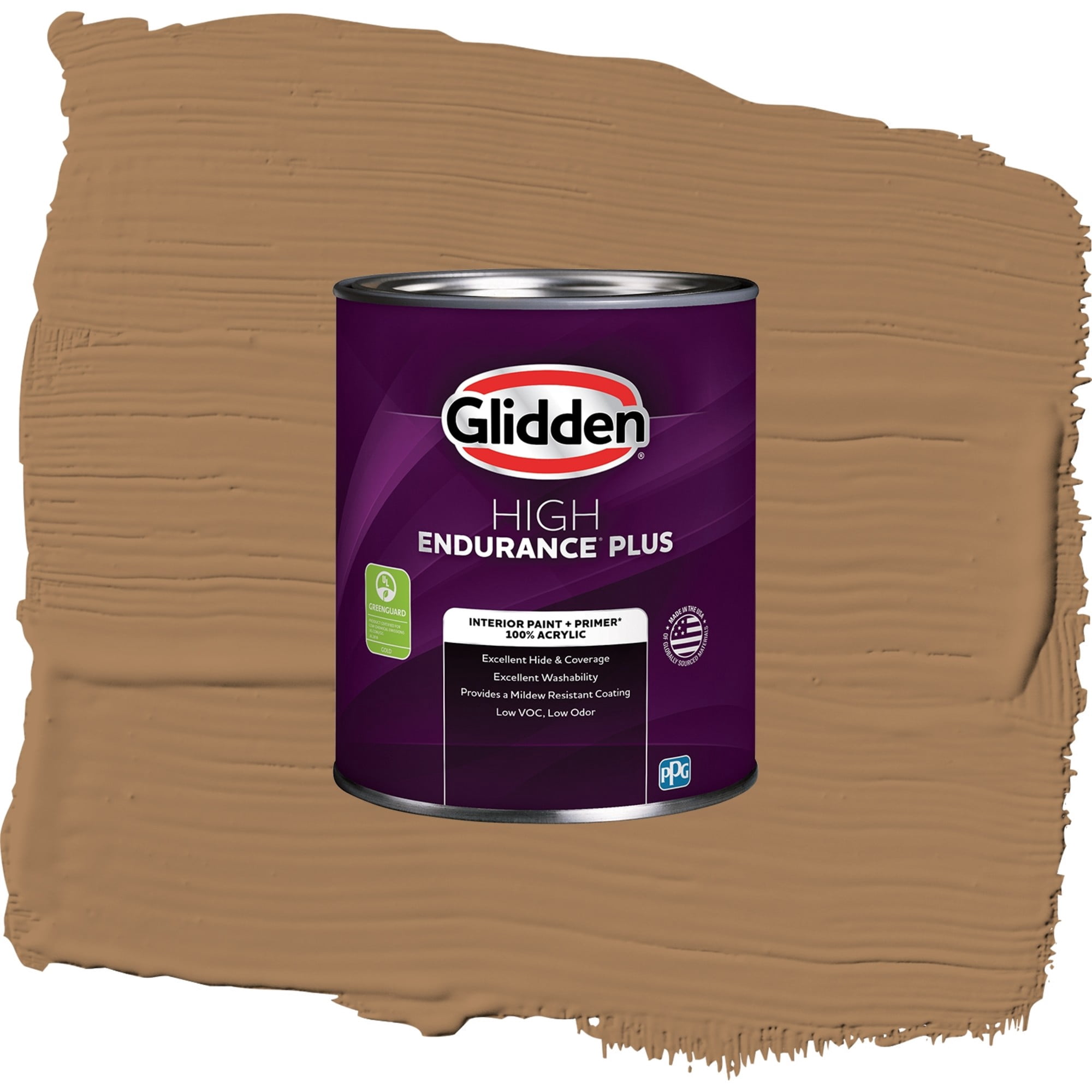 Glidden HEP Cinnamon Crunch / Brown, Eggshell Interior Paint with Primer, 1 Quart