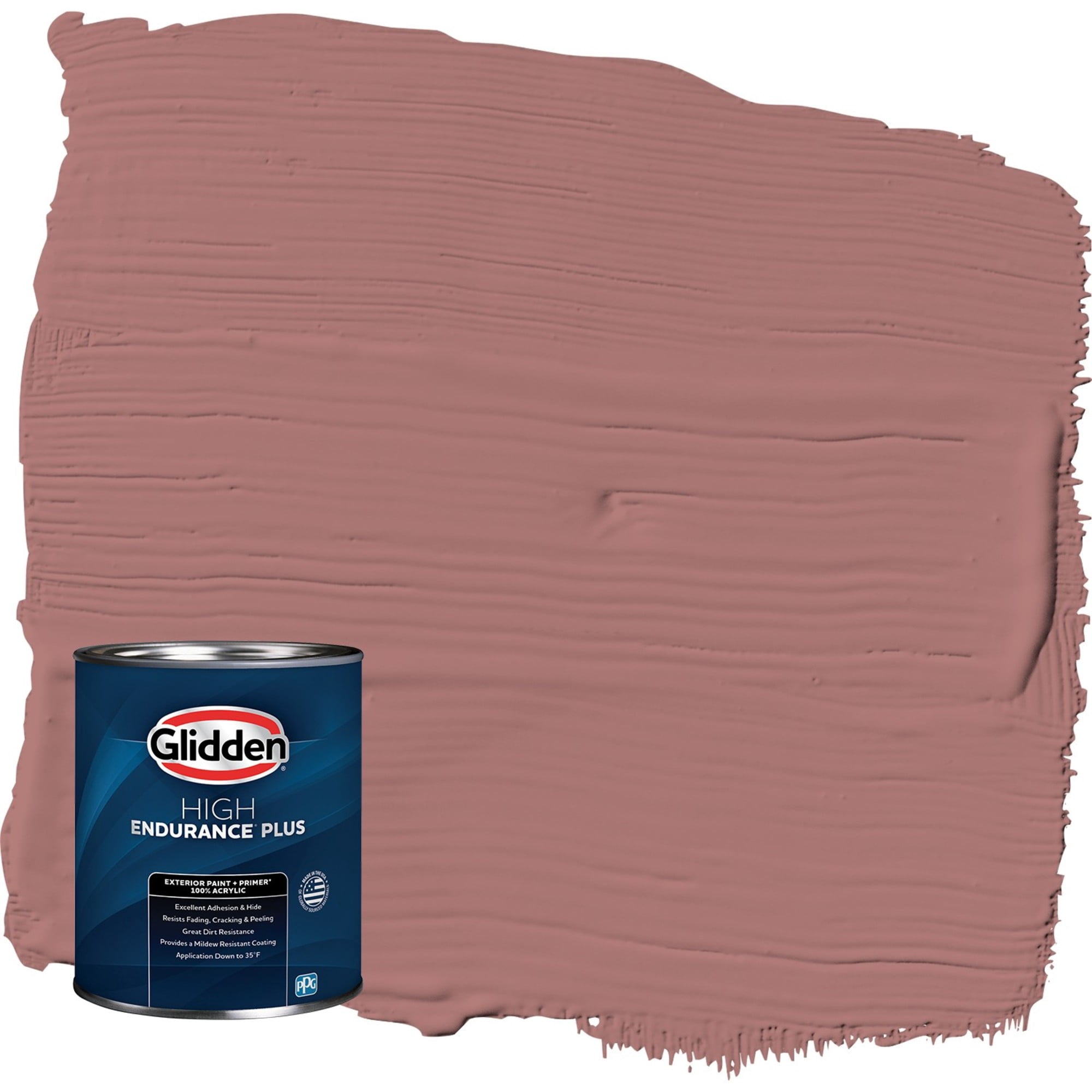 Glidden HEP Cinnamon Diamonds / Rose Pink Satin Exterior Paint with Primer, 1 Quart