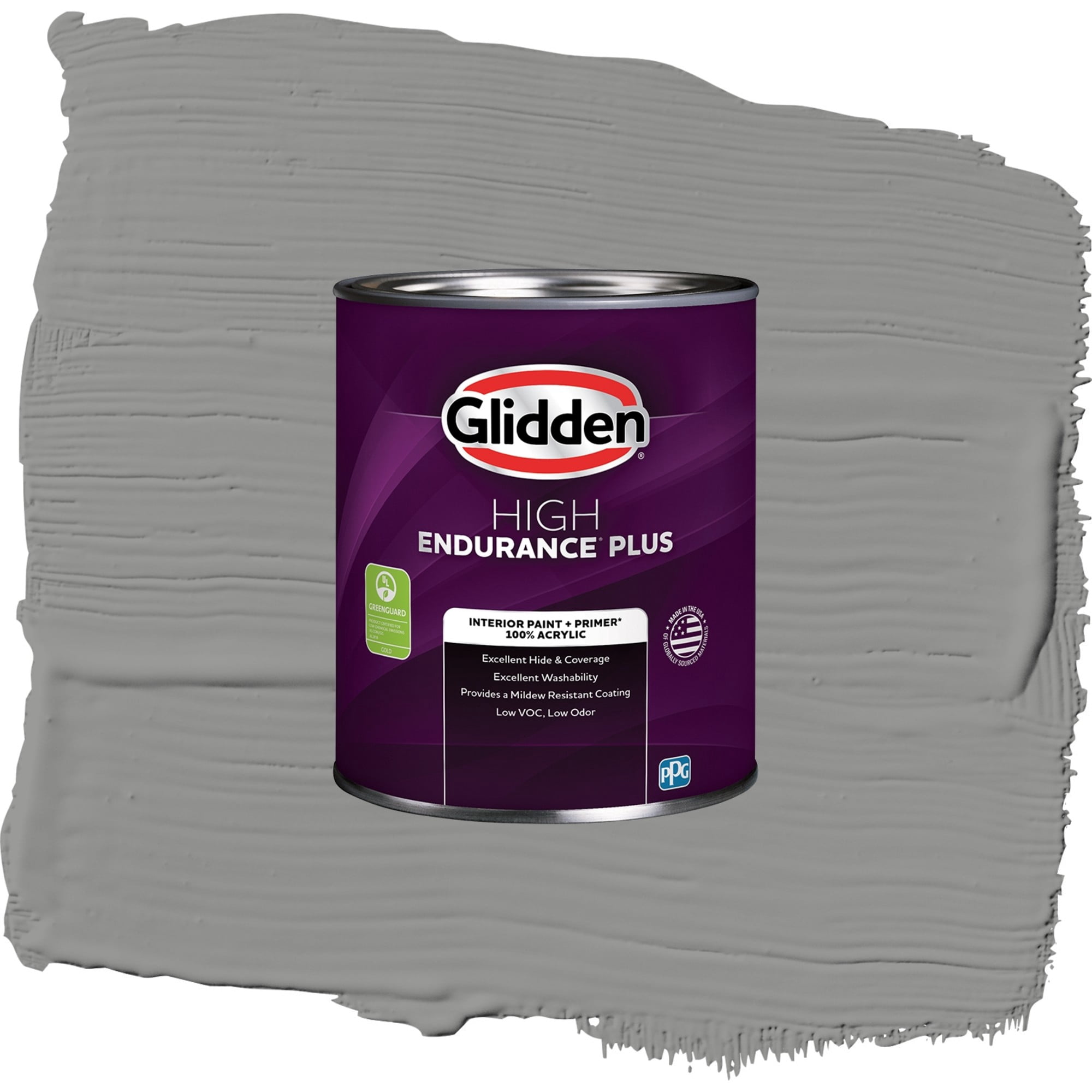 Glidden High Endurance Plus Cloudy Slate Semi Gloss Interior Paint and Primer, 1 Quart