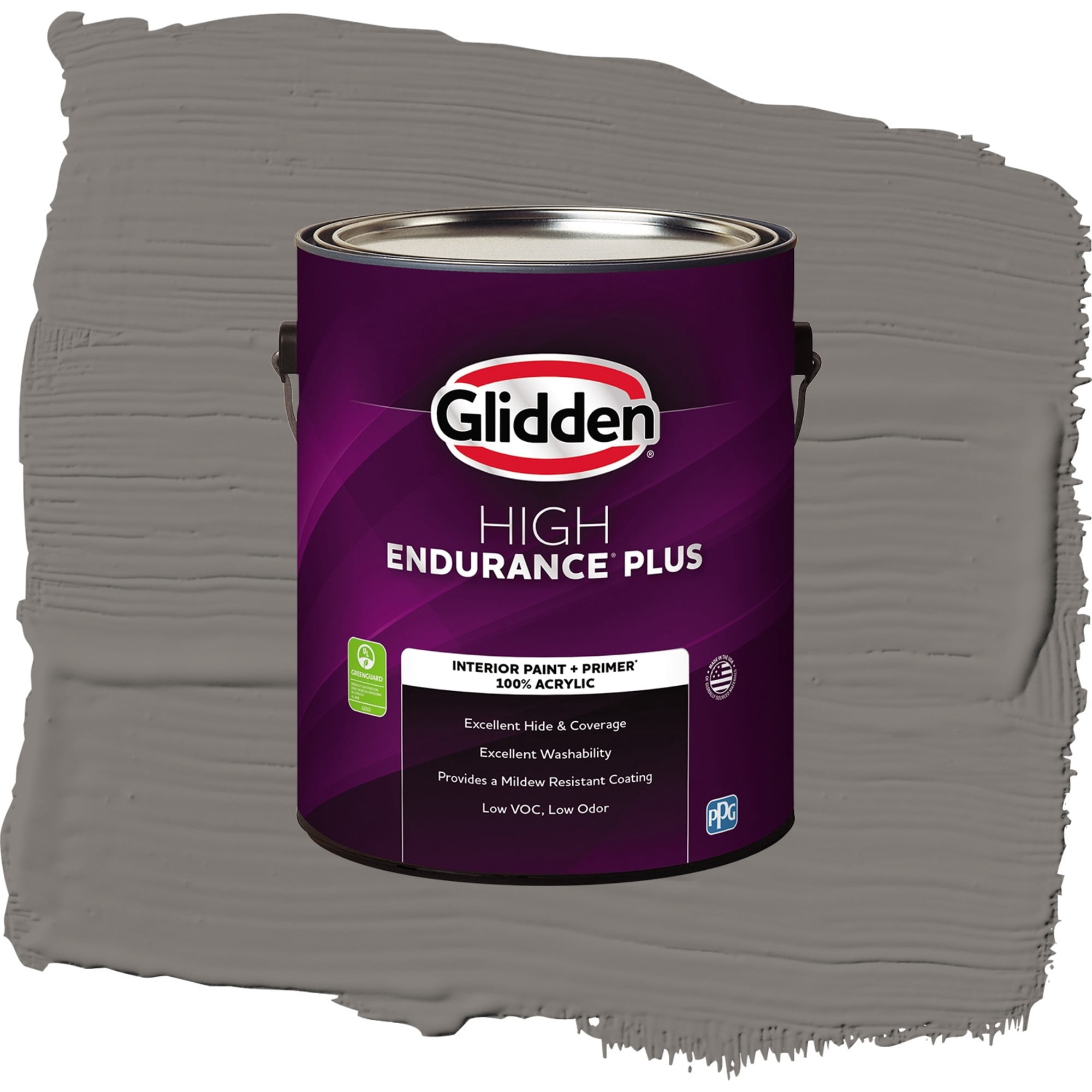 Glidden High Endurance Plus Cool Charcoal Flat Interior Paint and Primer, 1 Gallon