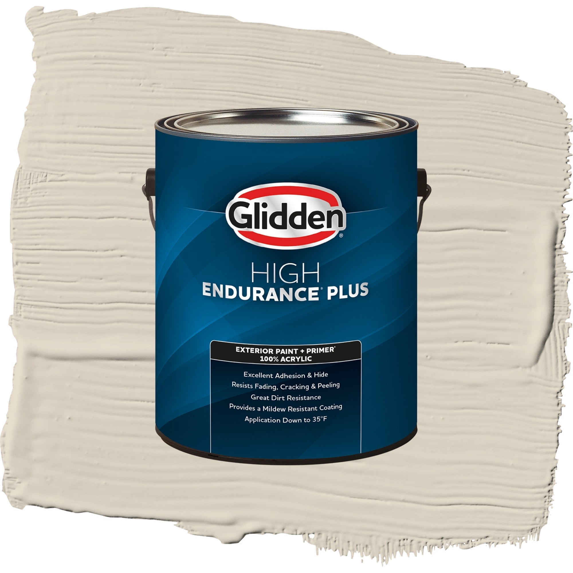 Glidden High Endurance Plus Cool Concrete Flat Exterior Paint and Primer, 1 Gallon