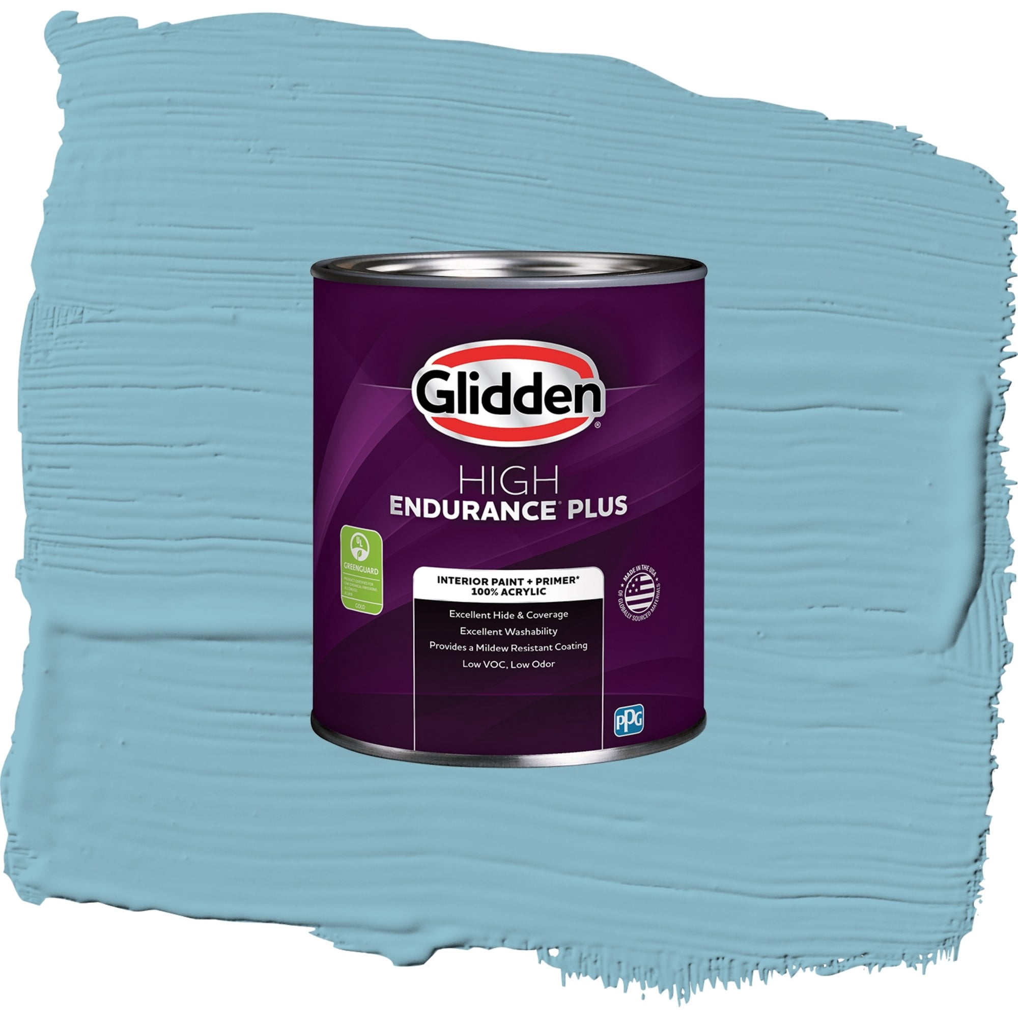 Glidden High Endurance Plus Crystal Lake Flat Interior Paint and Primer, 1 Quart
