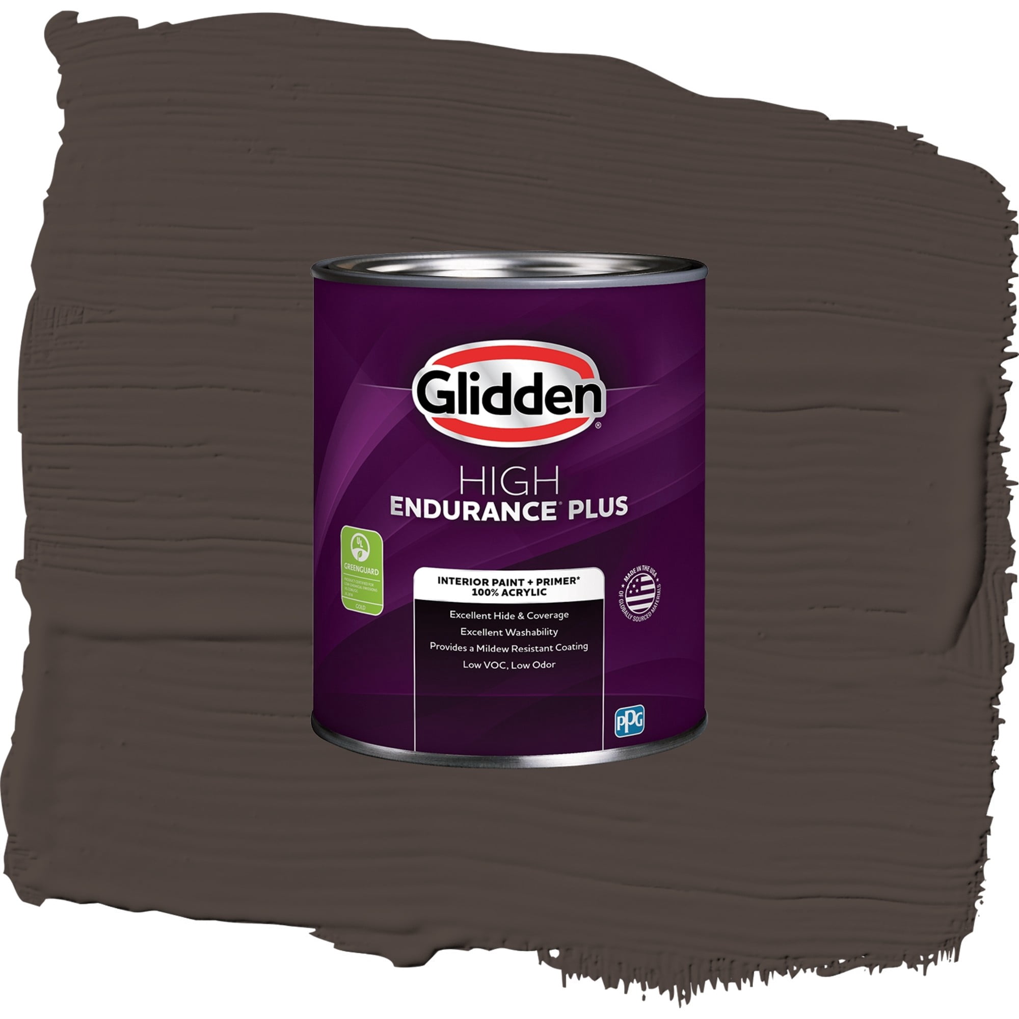 Glidden HEP Dark Granite / Brown, Eggshell Interior Paint with Primer, 1 Quart