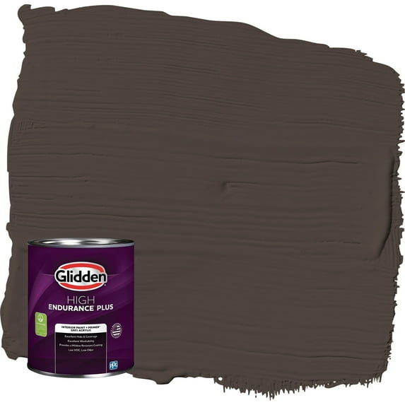 Glidden HEP Dark Granite / Brown Eggshell Interior Paint with Primer, 1 Quart