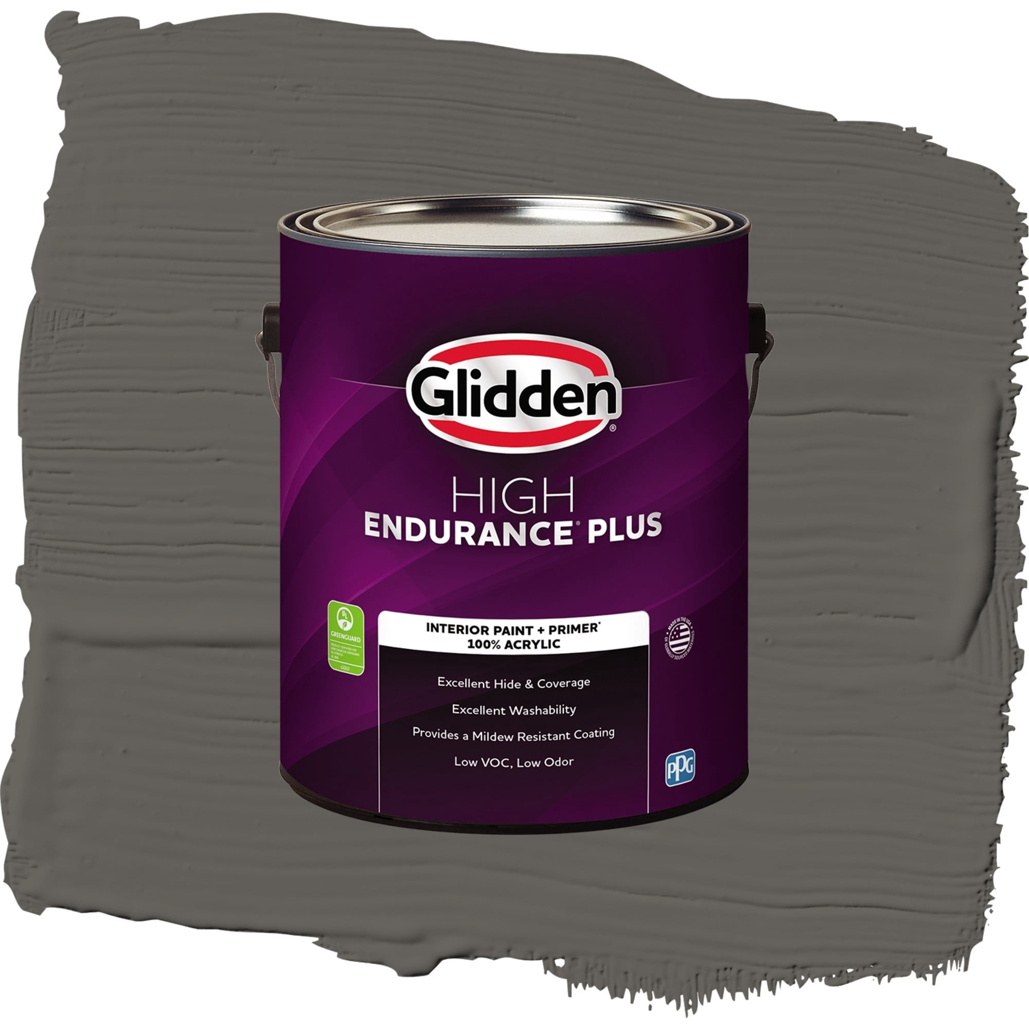 Glidden High Endurance Plus Dark Woods Eggshell Interior Paint and Primer, 1 Gallon