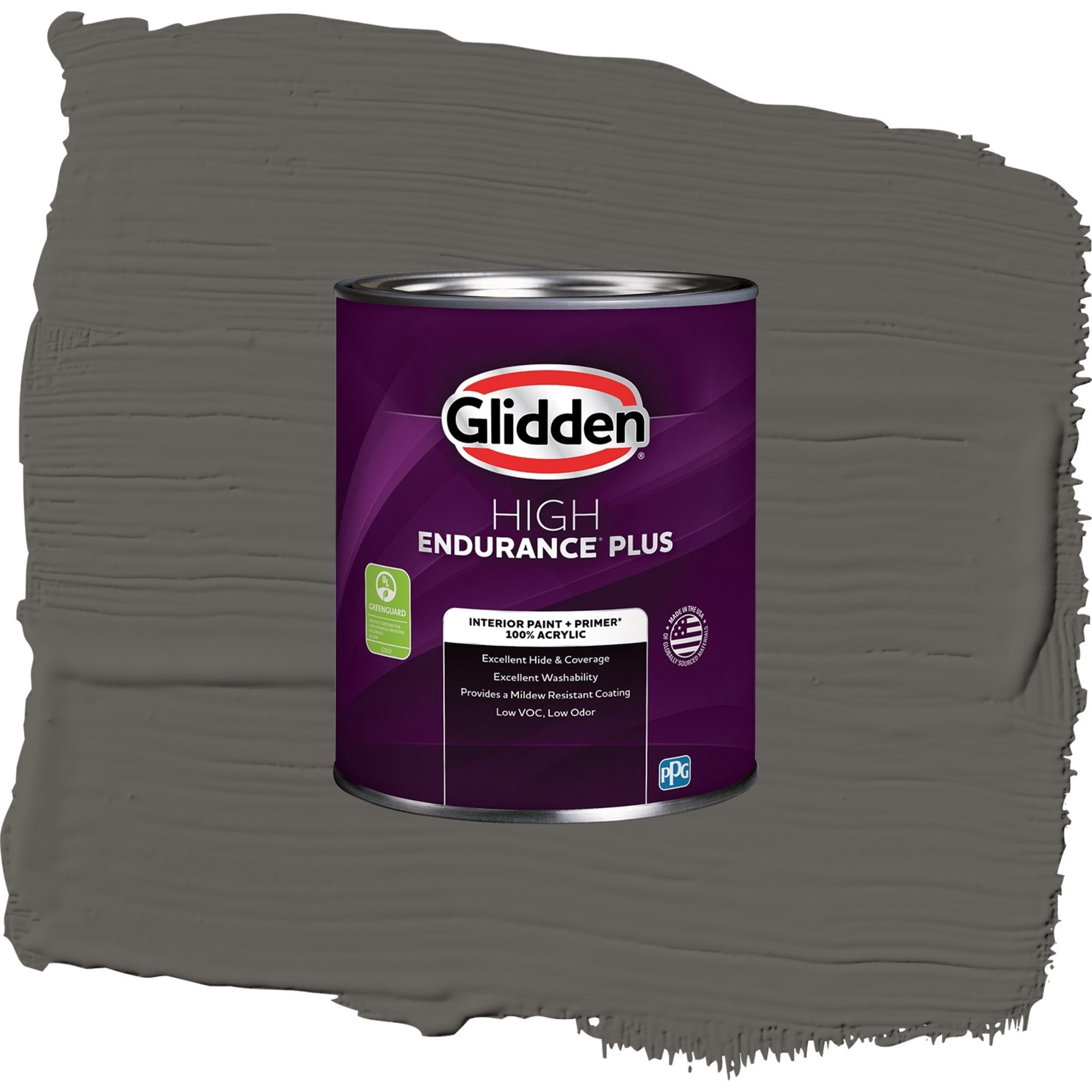 Glidden High Endurance Plus Dark Woods Semi Gloss Interior Paint and Primer, 1 Quart