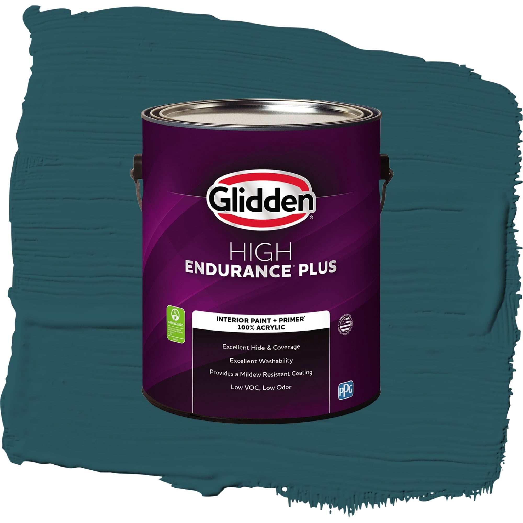 Glidden High Endurance Plus Deep Emerald Semi Gloss Interior Paint and Primer, 1 Gallon
