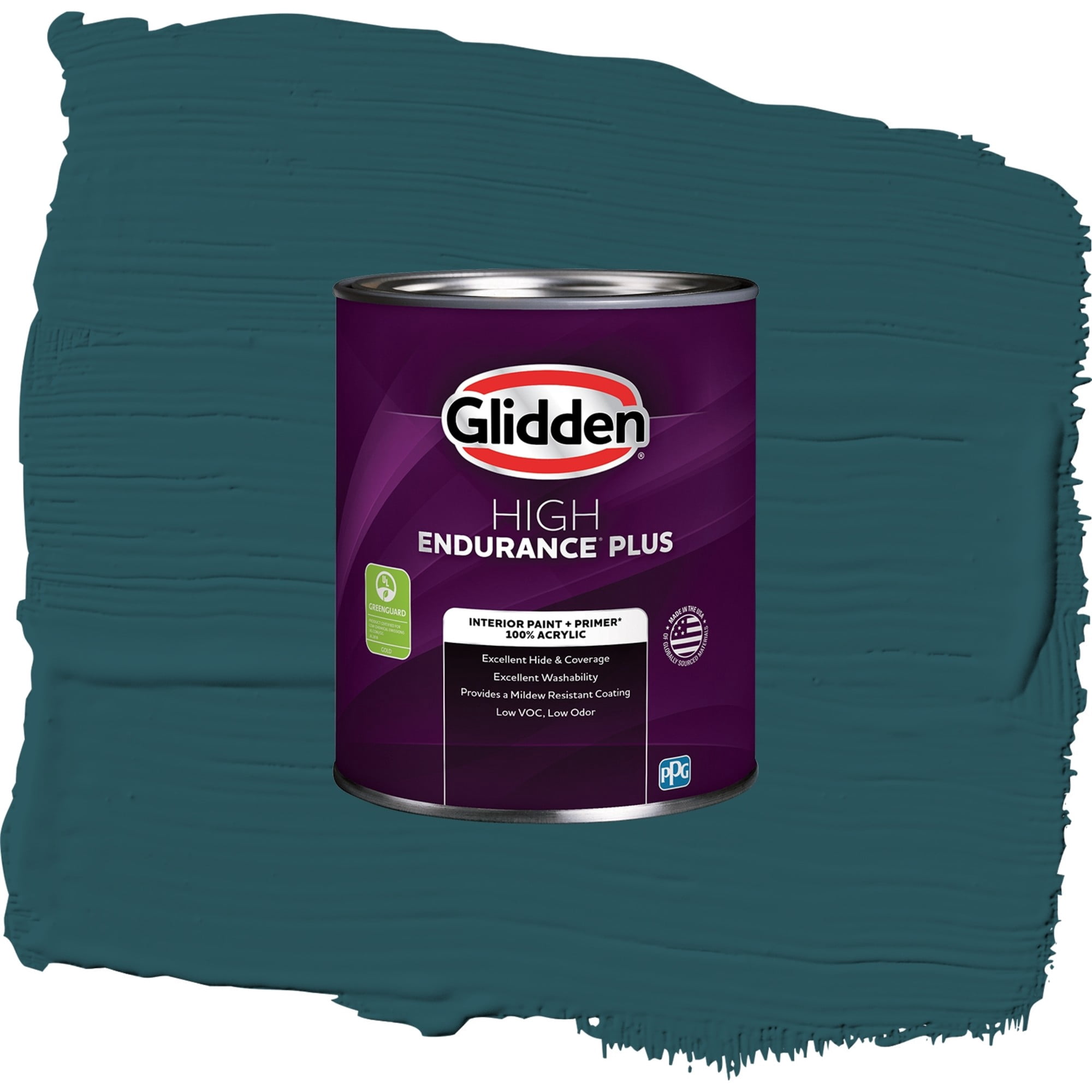 Glidden High Endurance Plus Deep Emerald Semi Gloss Interior Paint and Primer, 1 Quart