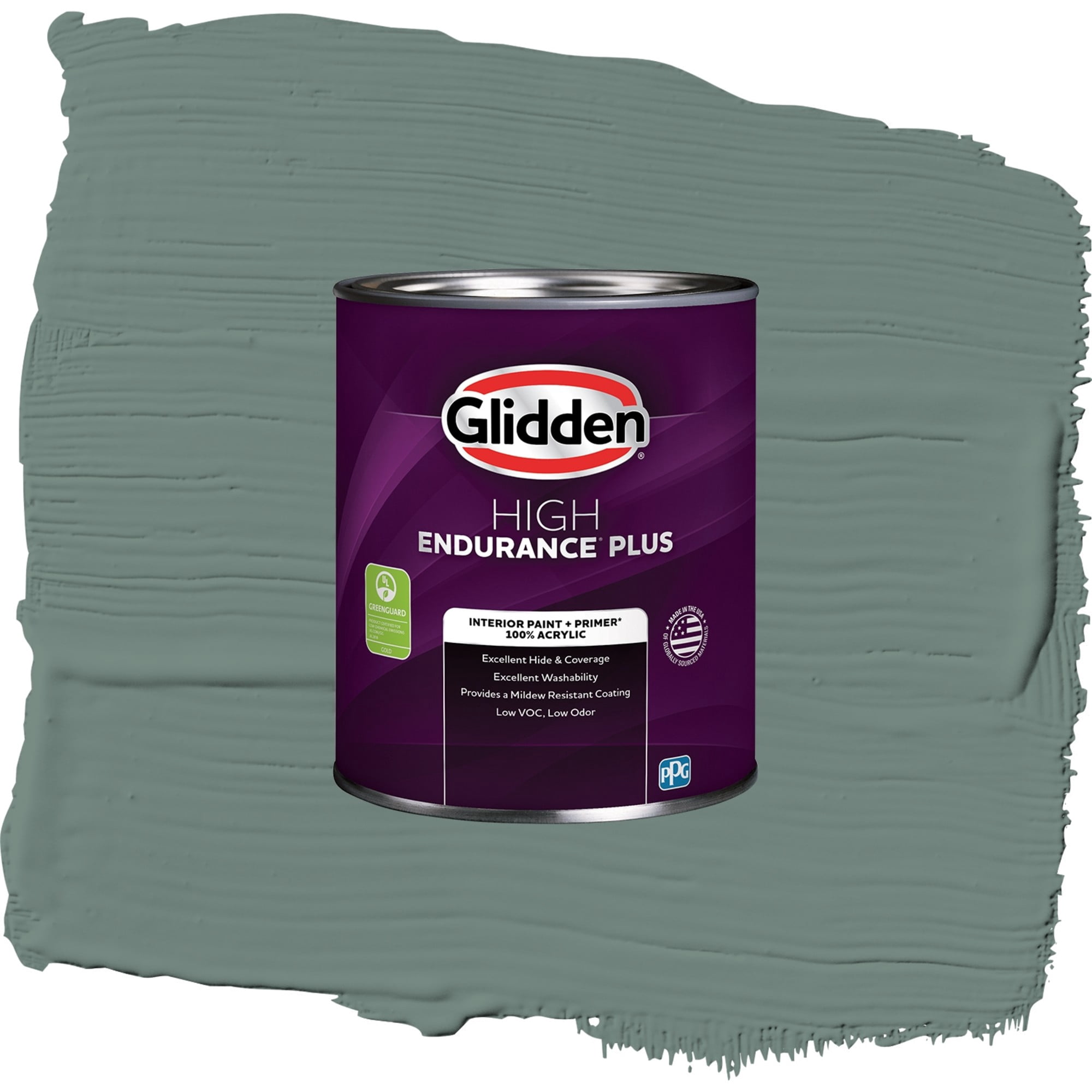 Glidden High Endurance Plus Dwarf Spruce Semi Gloss Interior Paint and Primer, 1 Quart
