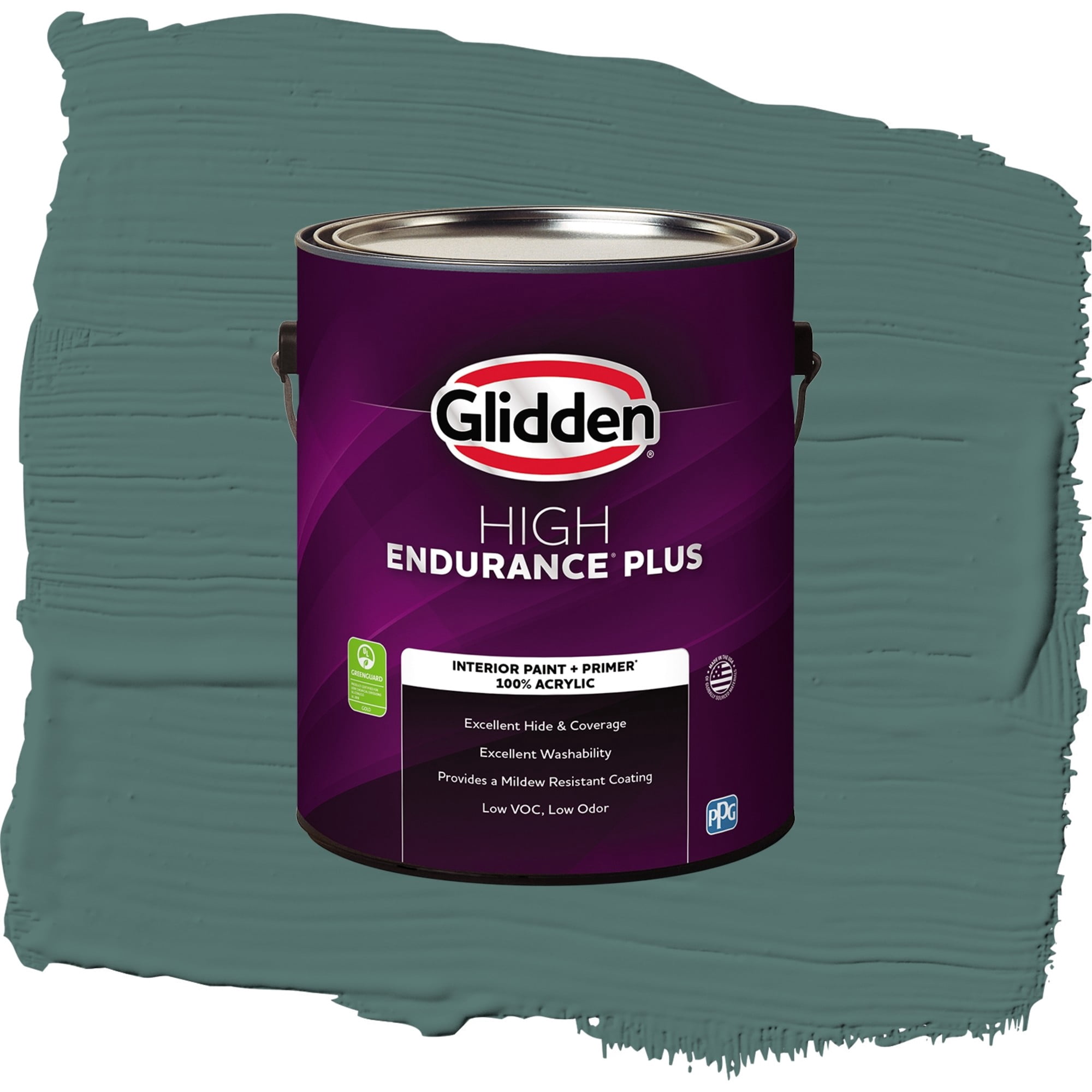 Glidden High Endurance Plus Evening Emerald Flat Interior Paint and Primer, 1 Gallon