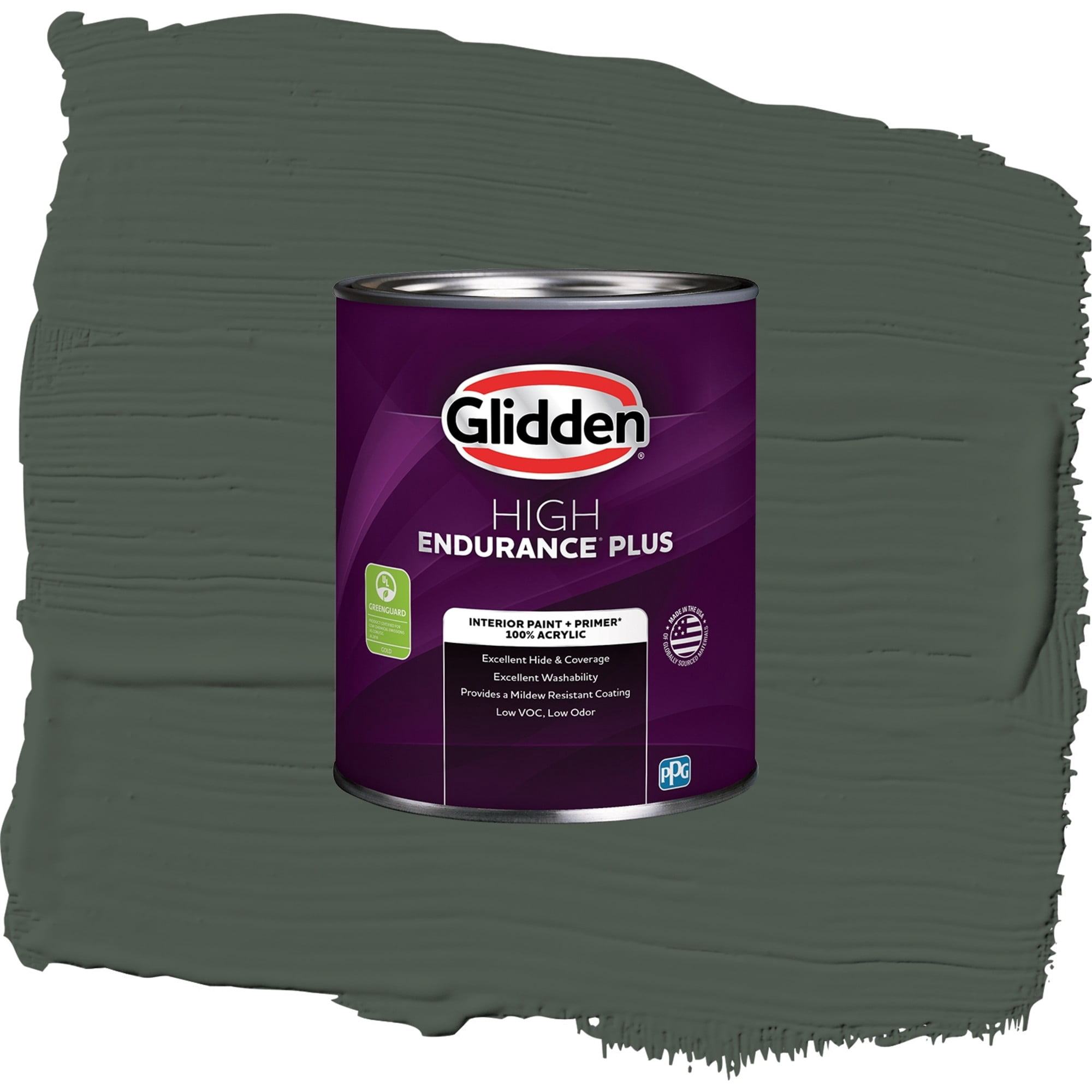 Glidden High Endurance Plus Evergreen Boughs Eggshell Interior Paint and Primer, 1 Quart