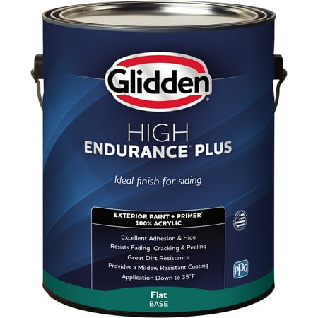 glidden hep exterior paint & primer all-in-one, tintable, flat, 1 gallon