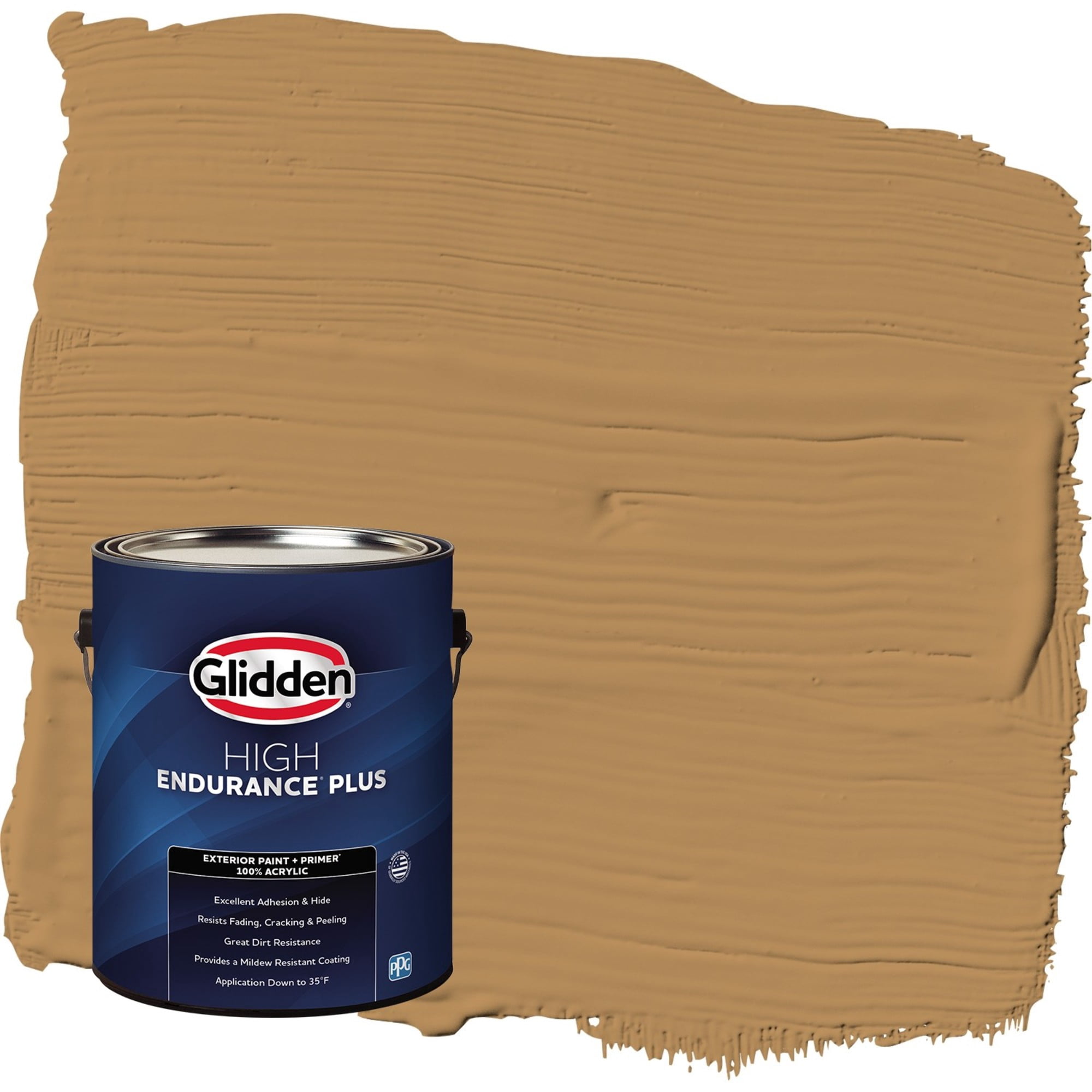 Glidden HEP Allegro / Tan Satin Exterior Paint with Primer, 1 Gallon
