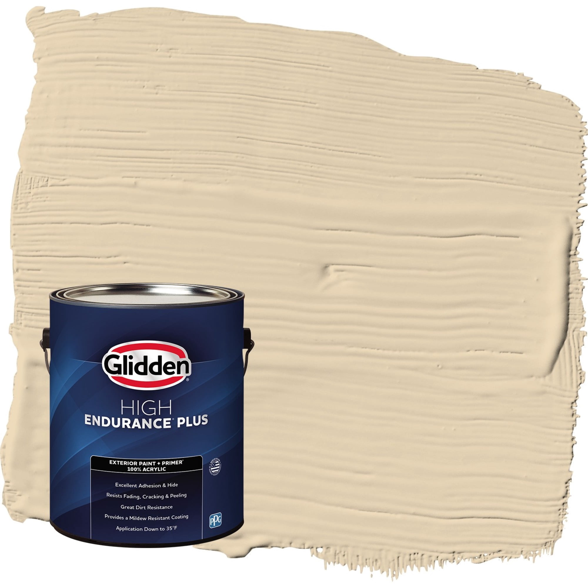 Glidden HEP Almond Cream / Beige Semi-Gloss Exterior Paint with Primer, 1 Gallon