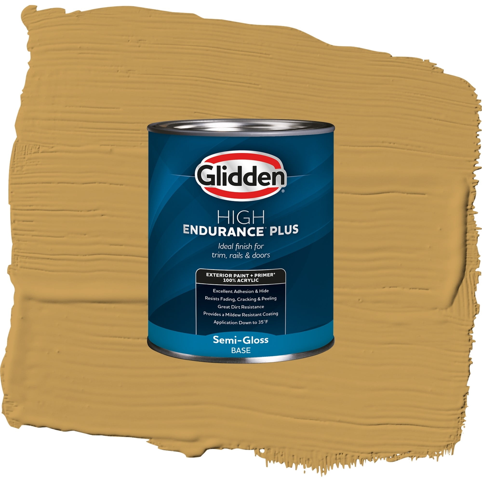 Glidden High Endurance Plus Amaretto Sours Satin Exterior Paint and Primer, 1 Quart